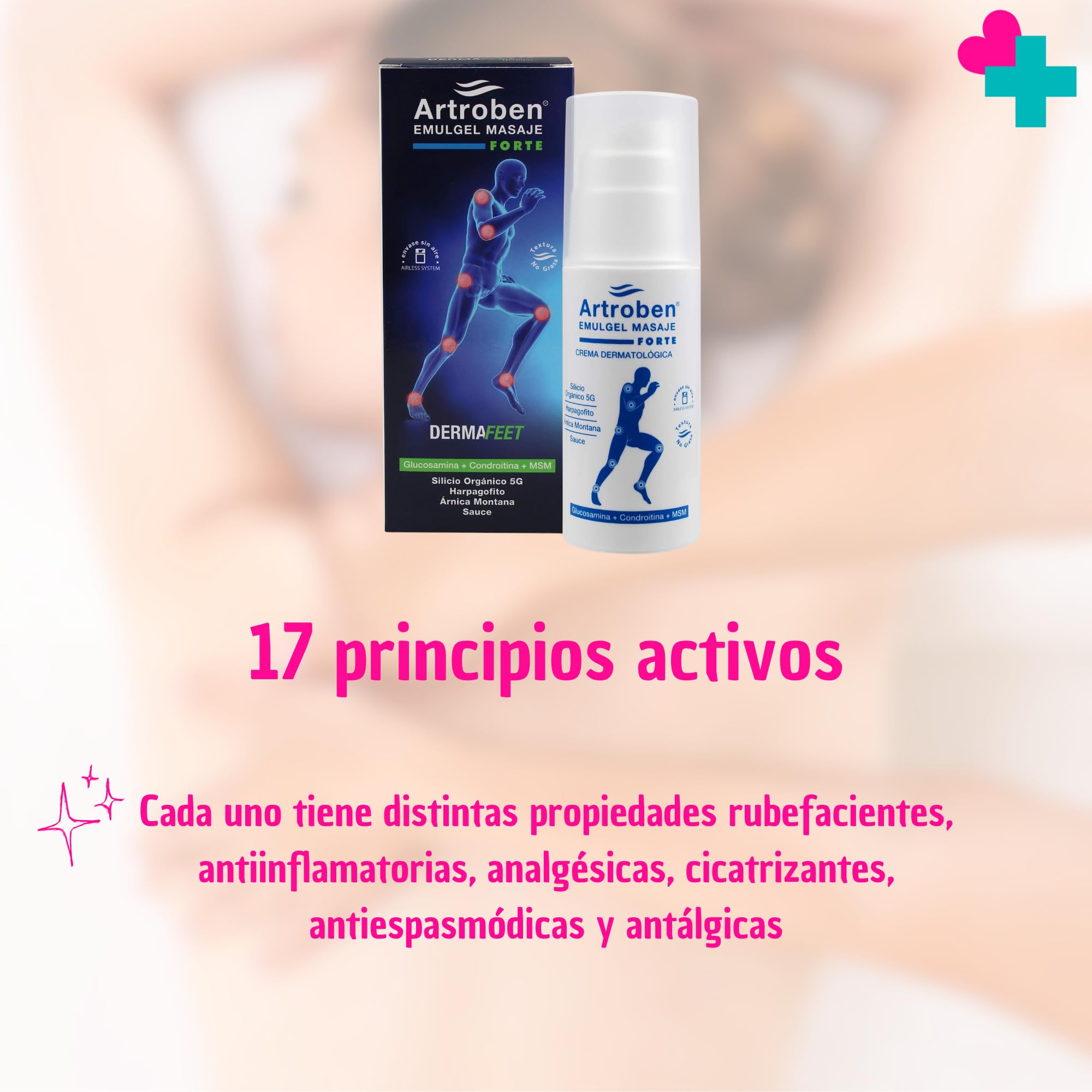 Artroben Derma Feet Crema de Masaje Articular y Muscular 500 ml. Fórmula con 17 Activos Naturales. Alivio Piernas Cansadas y Contracturas. Ideal Pre y Post Deporte.