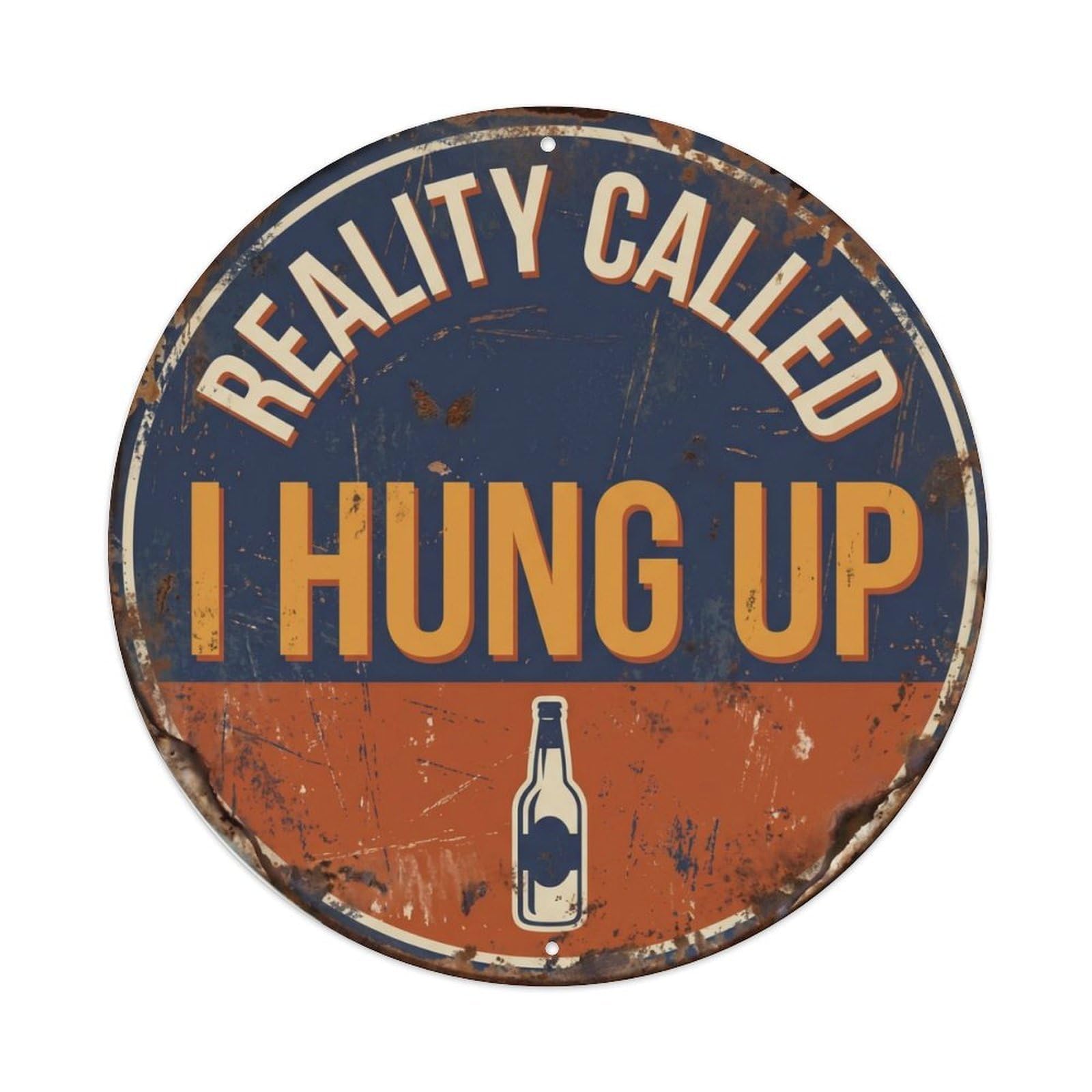 Retro Bar Reality Escape Lounge Beer Metal Tin Sign Plaque Wall Decor for Cafe, Club Bar, Office, Home Garden Round Metal Poster 8x8Inch