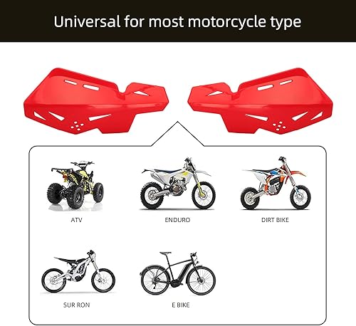 Miniatura 5 de PRO CAKEN Manillar universal de 78 pulgadas, 0.866 in y 1 18 pulgadas, 1.102 in, soporte de nailon para motocross ATV para SX SXF EXC XCW-rojo