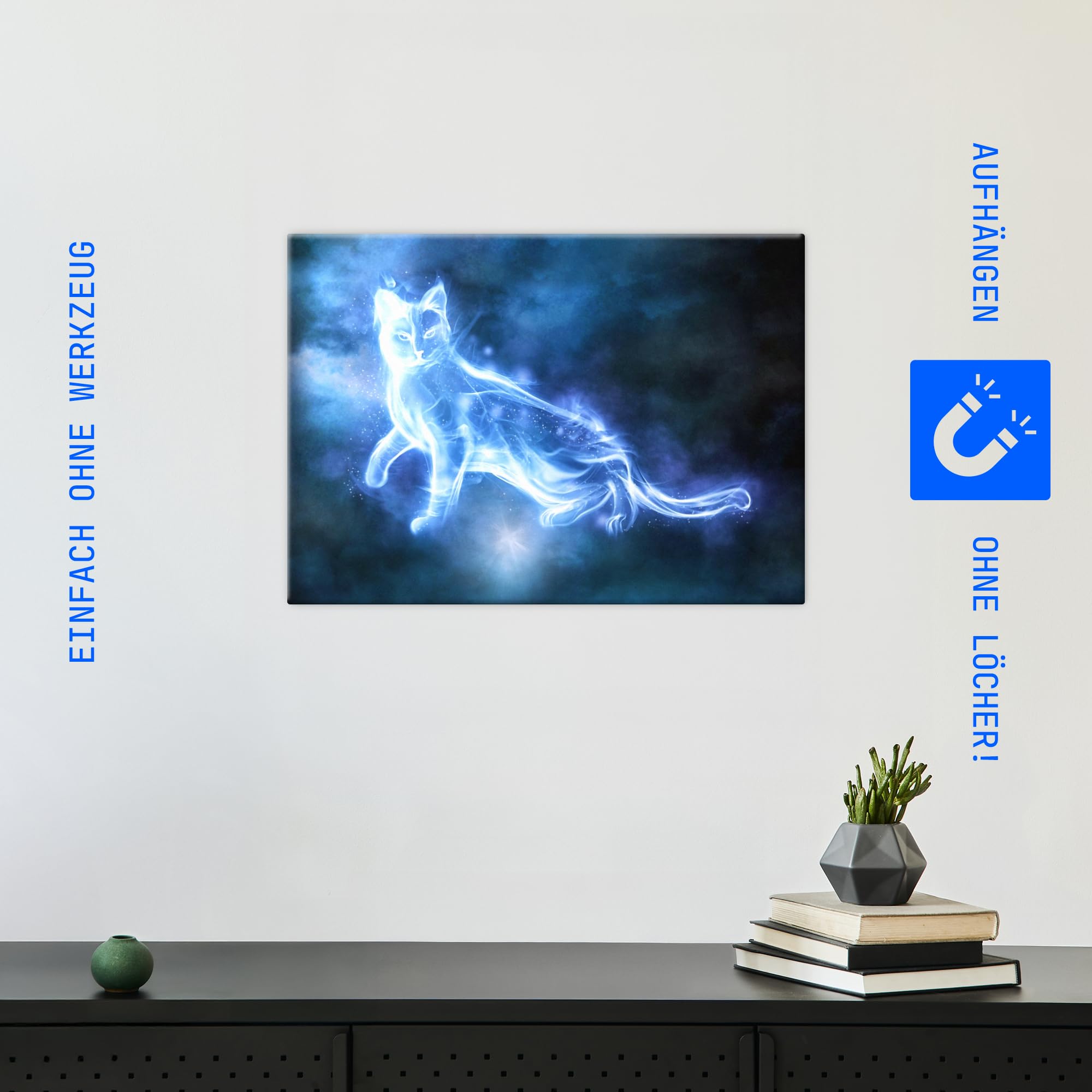 Displate Metallposter Wizarding World Cat Patronus Wanddeko Poster für Schlafzimmer Magnetische Befestigung 45 x 32 cm