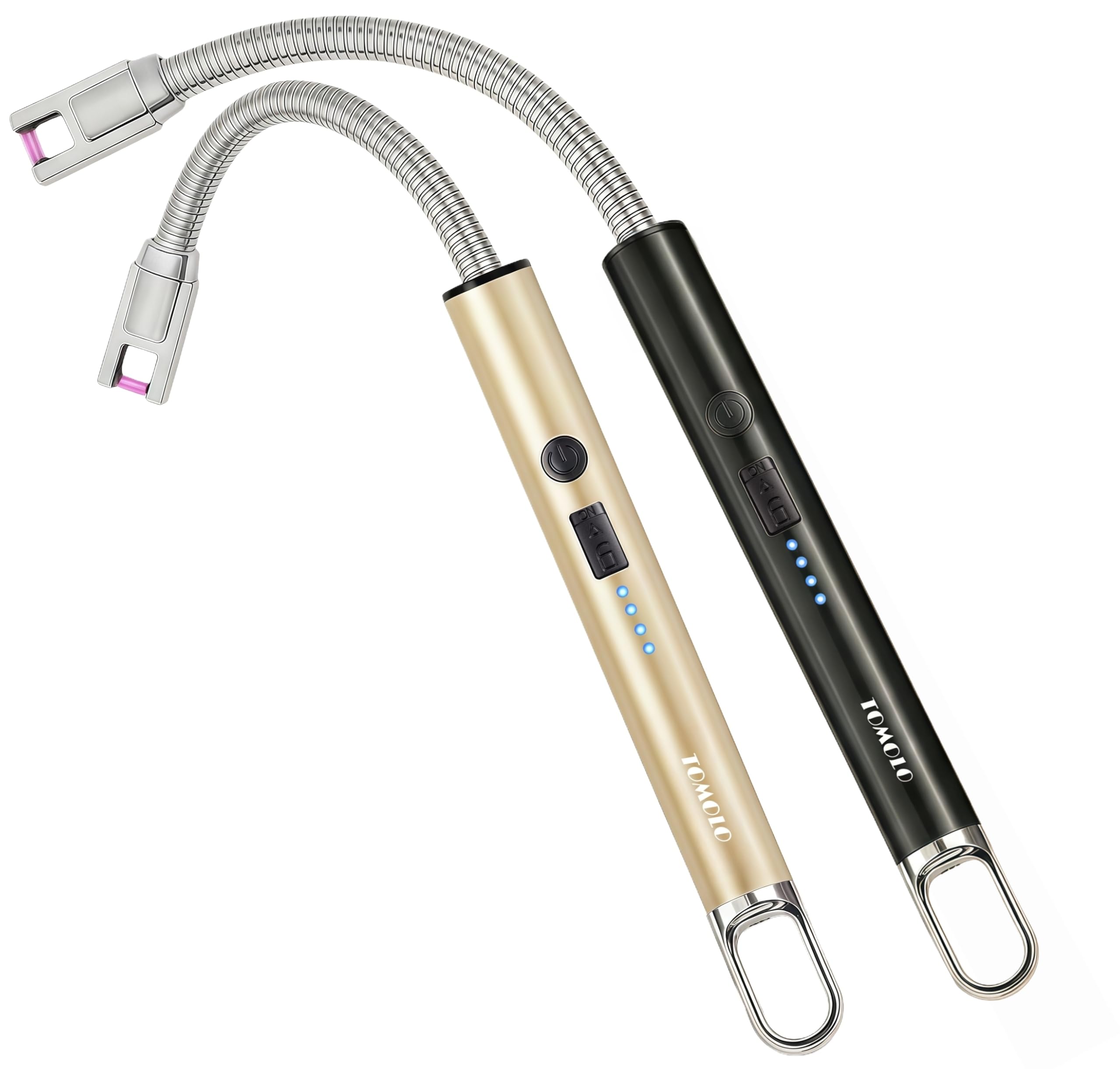 Electric Candle Lighter Long Flexible Neck Lighter with Safety Switch Windproof Plasma Flameless USB Rechargeable Lighters for Candles