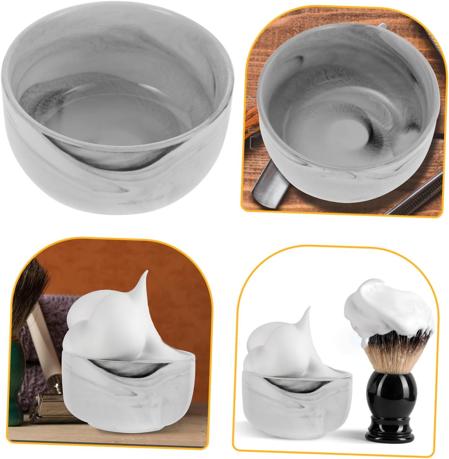 FOMIYES Marble Shaving Bowl Shaving Soap Bowl Delicate Porcelain Small Container