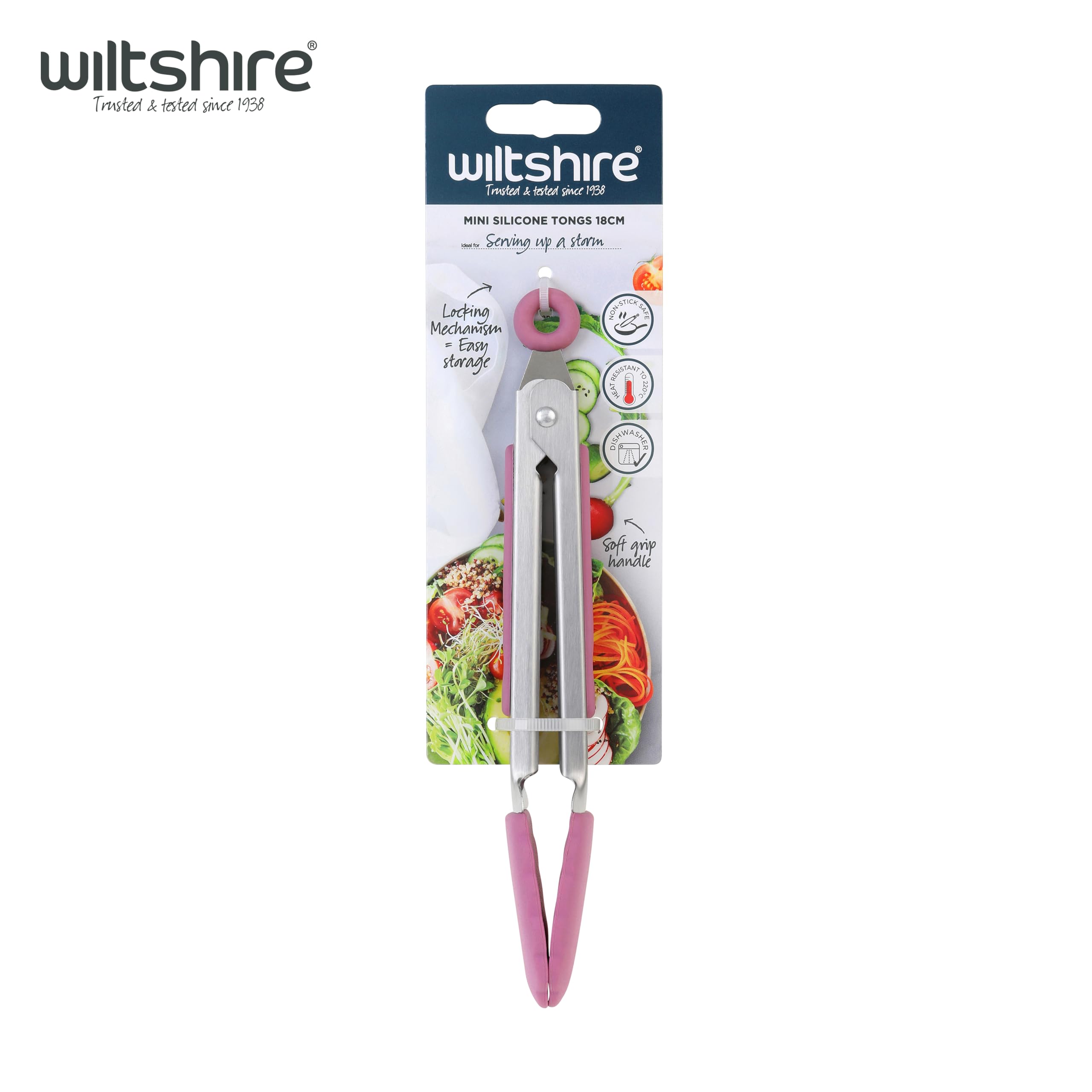Wiltshire Mini Silicone Kitchen Tongs, 18cm, Cooking & Serving Tongs, Salad & BBQ Tongs, Stainless Steel - Image 4