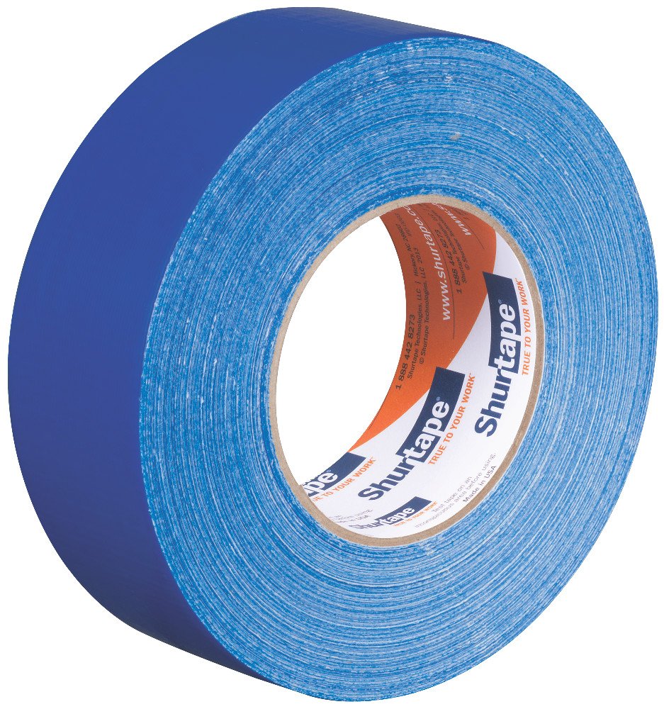Shurtape PC 618 Performance Grade, Colored Cloth Duct Tape, Excellent Holding Power, 48mm x 55m, Blue, 1 Roll (203676)