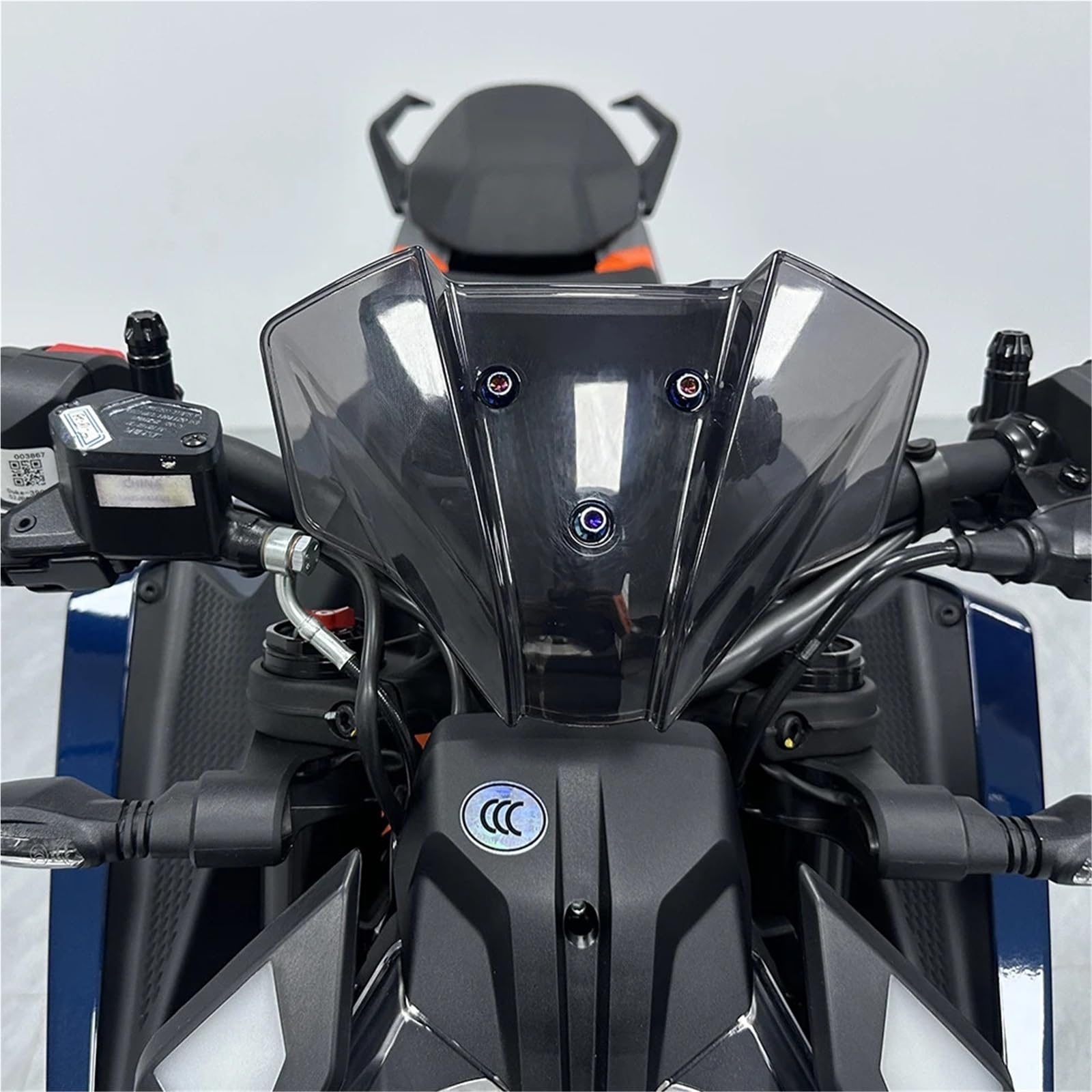 Przednia szyba motocyklowa Pasuje do motocykli 125 250 390 DUKE 2025 1290 SUPER DUKE R RR EVO, owiewka, osłona przednia, akcesoria(Light gray-Blue)