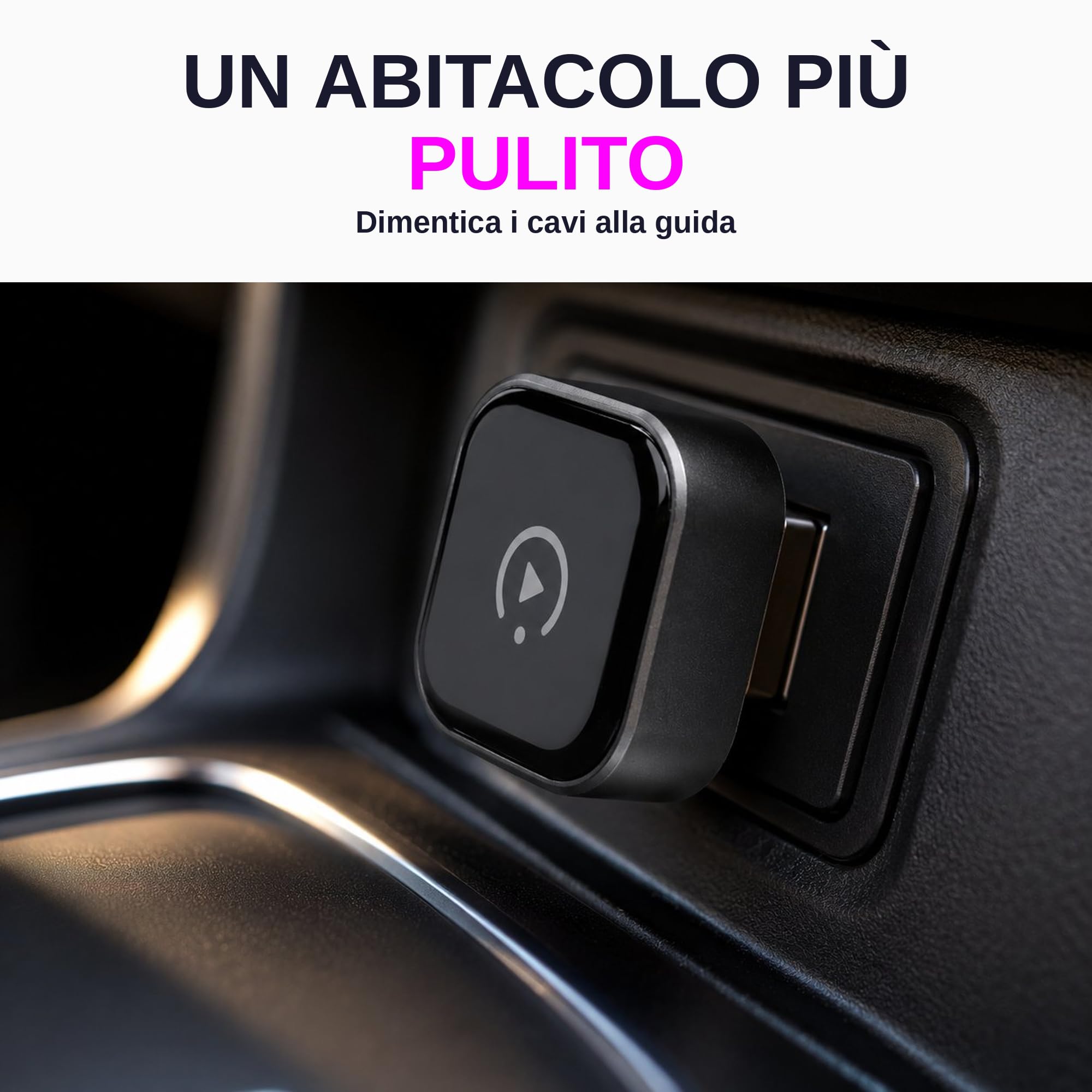Adattatore CarPlay Wireless e Android Auto 2 in 1 - WiFi 6 5GHz Mini USB Converte Cavo in Wireless - Plug & Play Connessione Rapida 9s per iPhone iOS 10+ Android 11+ Auto dal 2016
