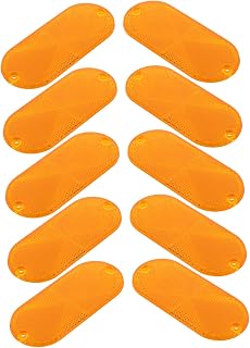 Alipis 10 Piezas reflectores de remolque reflector de grúa reflectores de cerca poste reflectores reflector automotriz reflectores de entrada reflector de tren el plastico Amarillo