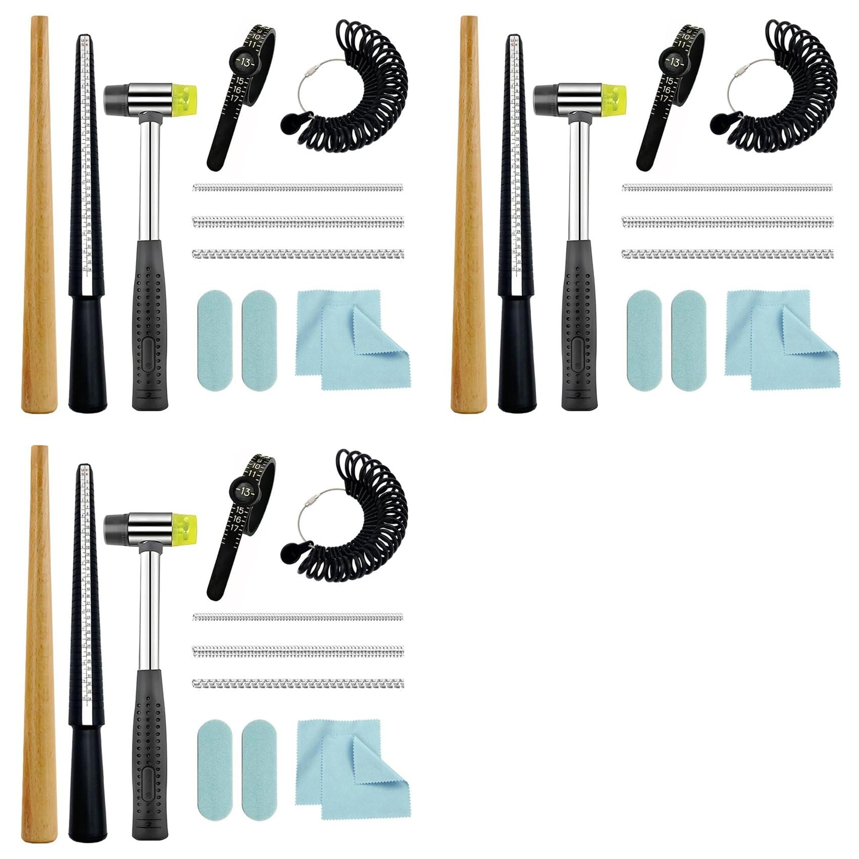 Jnchdghwa Women's As Shown 3X Ring Mandrel Ring Sizer Tool Ring Measurer With Quarter Sizes Finger Size Measuring Ring Shaper To Fix Bent Rings