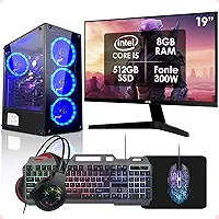 PC Gamer Completo Intel Core i5 8GB SSD 512GB Monitor 19" Fonte 300W Kit Gamer Strong Tech
