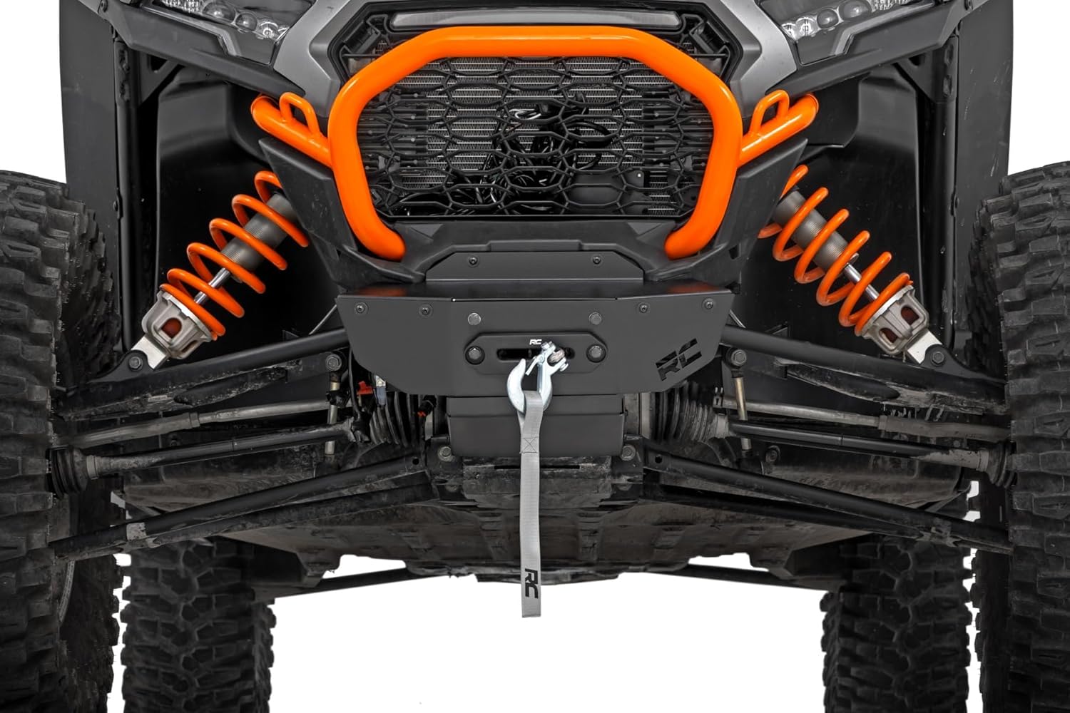 Rough Country Winch Mount for Polaris RZR XP 1000 - Bolt-On Install, Front Bumper Mounting Plate