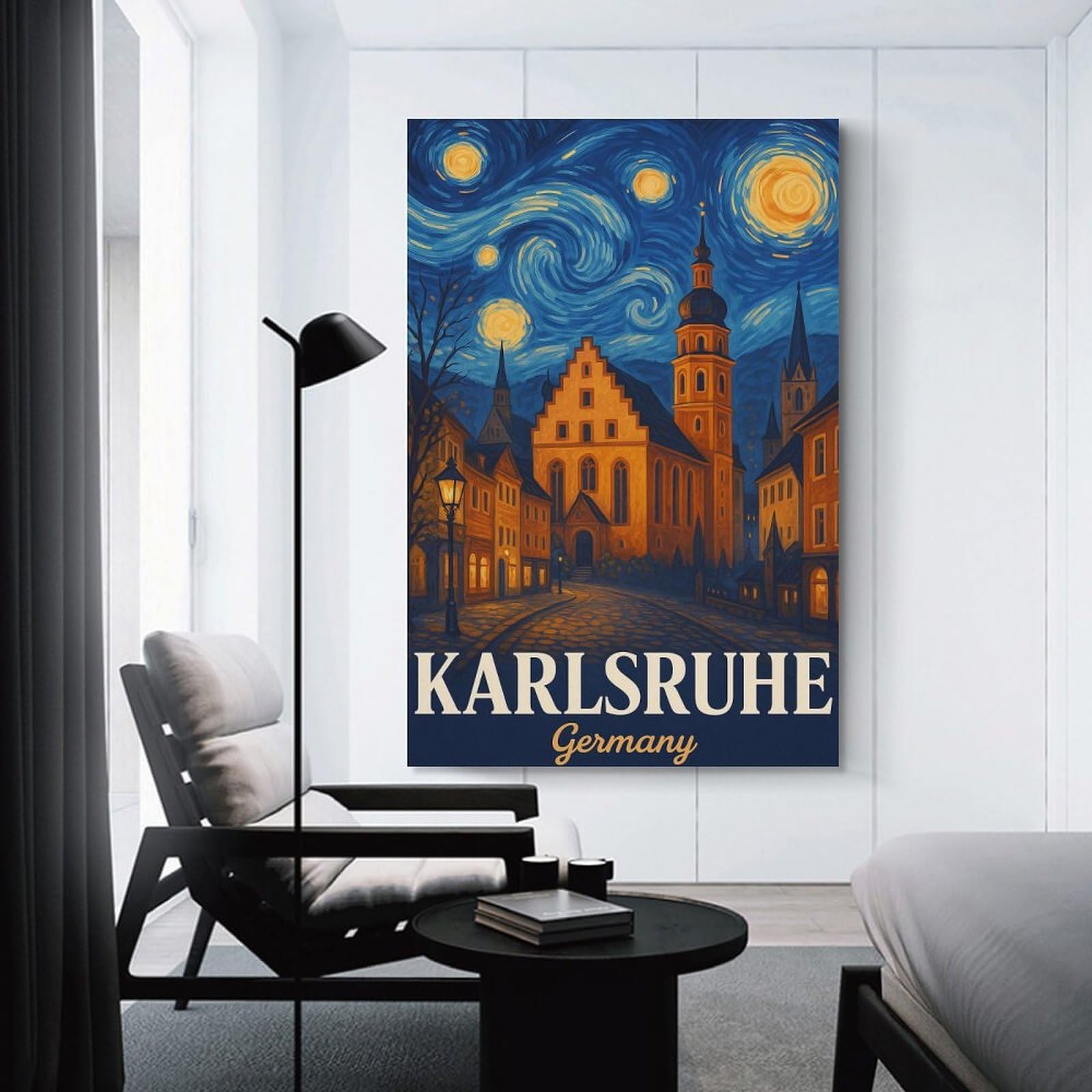 Junmoney Karlsruhe Germany Travel Home Decor Wall Art, 24x36inch(60x90cm), for New Homes, Bedrooms Or Workspaces, Gift Idea for Housewarming And Birthdays