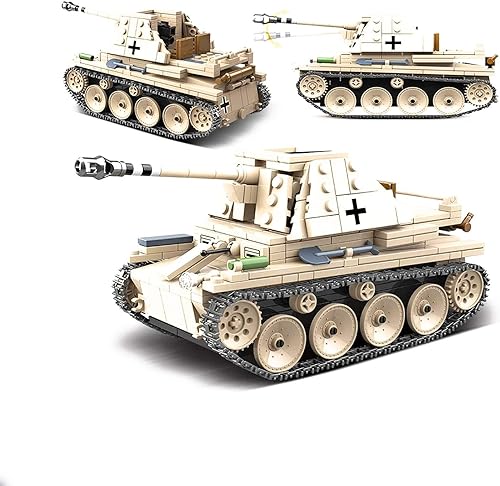 Miniatura 2 de General Jim's WW2 German Tank Destroyer Bloques de construcción Ladrillos Toy Set de juguetes de la Segunda Guerra Mundial SD.KFZ.138 Marder III