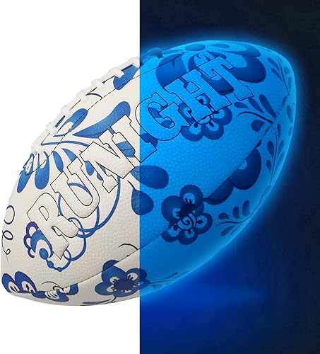 RUNIGHT Fútbol oficial talla 9, balones de fútbol que brillan en la oscuridad, fútbol de cuero brillante para juegos nocturnos, regalos de pelota