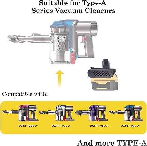 Miniatura 4 de TPDL Adaptador para batería Dewalt a Dyson tipo A DC31 DC34 DC35 DC44 DC45 para aspiradora inalámbrica de mano Dyson Animal 917083-01 (no compatible