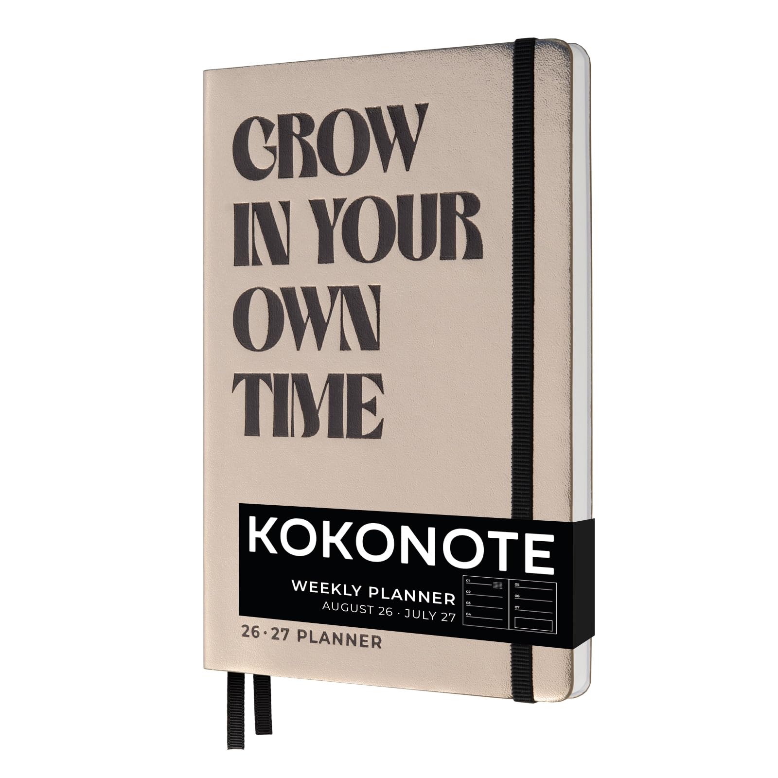 Kokonote Pocket Academic Diary 2026-2027 Week to View - Bronze Bold Planner