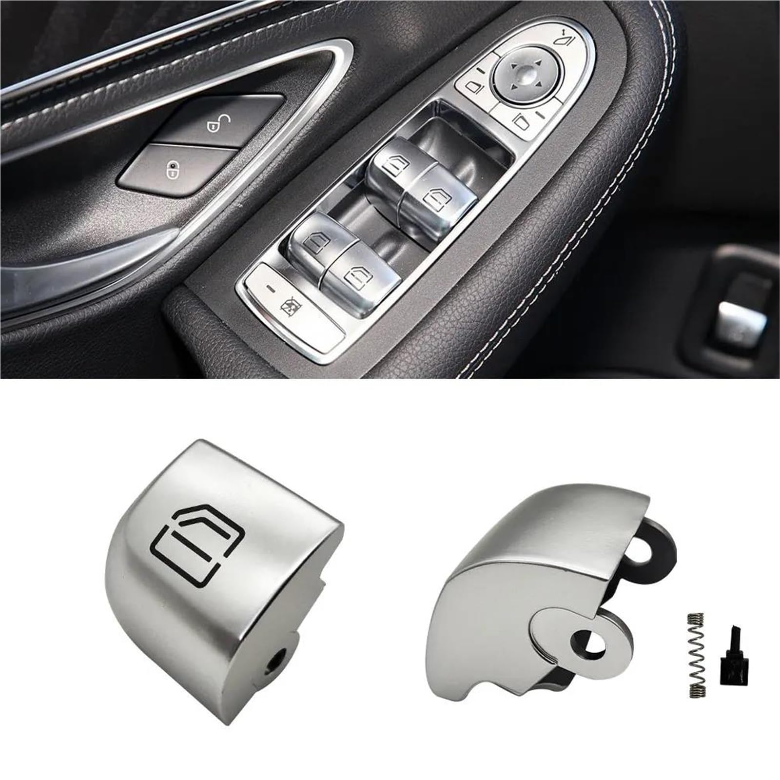 Bouton-poussoir Lève-vitre Pour Benz W205 W253 Bouton Commutation Fenêtre Électrique Voiture Couvercle C Pour GLC Pour Classe C180 Pour GLC260(1 jeu)
