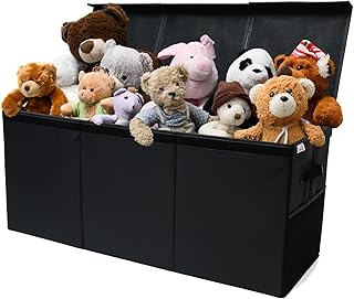 Extra Large Toy Storage Organizer with Lid - Sturdy, Collapsible Toy Che...