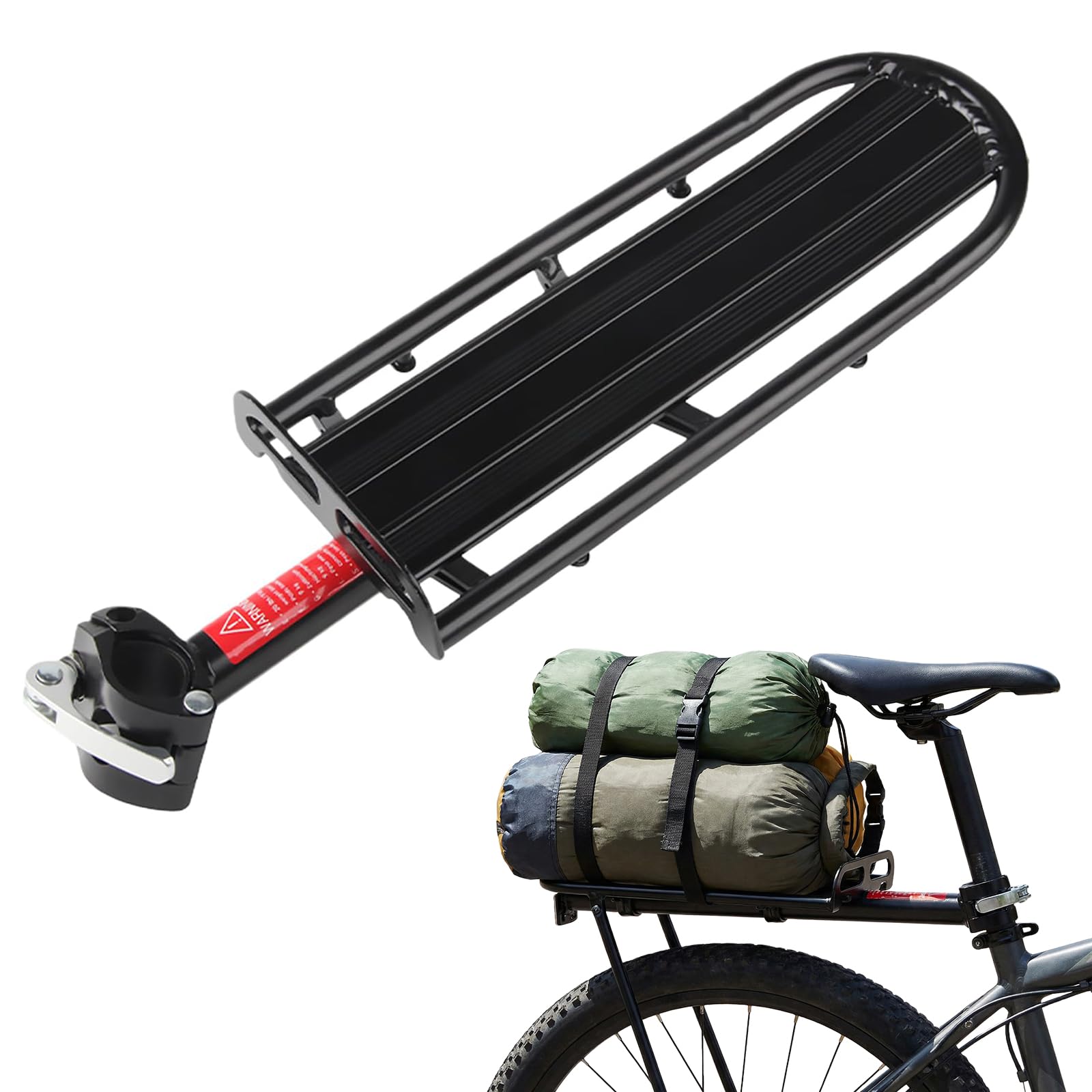 Portabagagli per mountain bike, portapacchi per bicicletta, universale, in lega di alluminio, per 22 – 32 mm, per MTB, bici da corsa e City bike, portata 10 kg