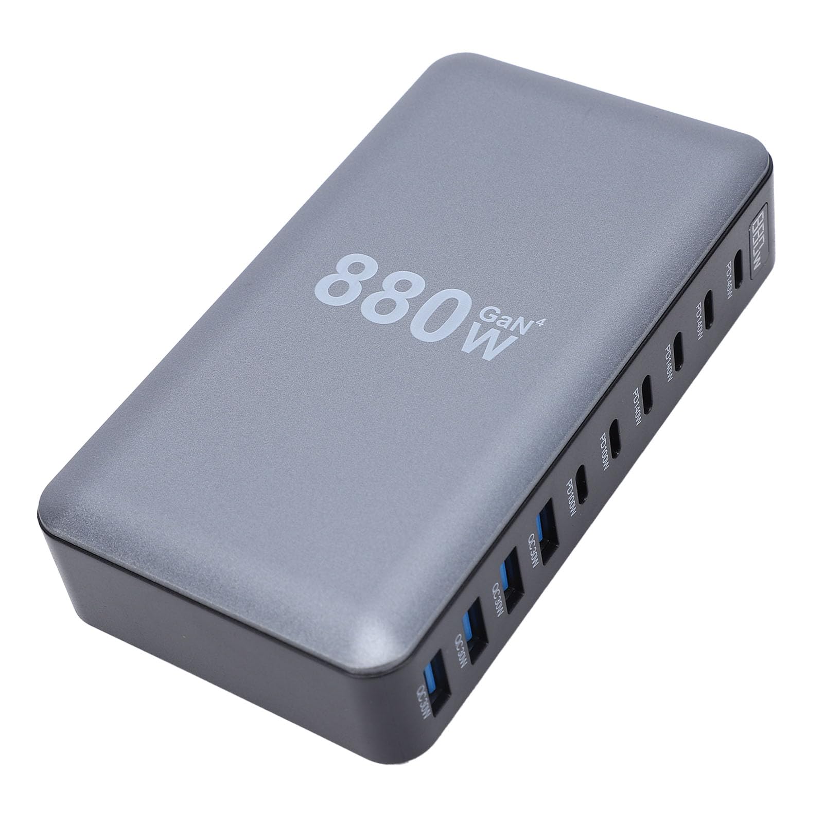 Bewinner Ładowarka GaN PD 880 W 10 W 1 |Porty USB-C 140 W X 4 i 100 W X 2, USB 30 W 4, Szybkie ładowanie MacBooka, IPada Samsunga, Switcha i Steam Deck (wtyczka UE)