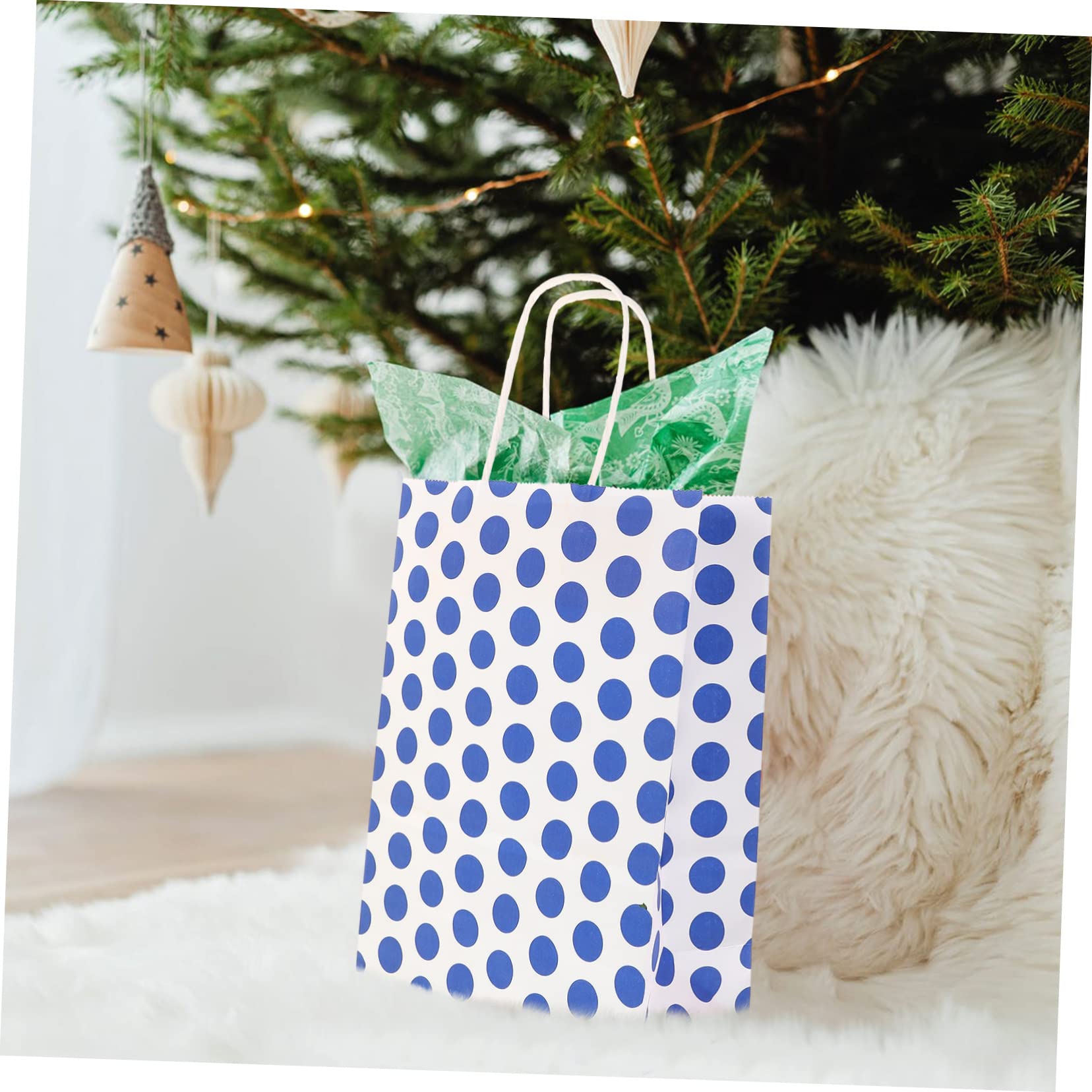 Paquet Présents en Papier Kraft 24 Pièces, Style Élégant pour Fêtes | Motif à Pois, Format Compact, Usage Noël et Mariages, Lot de 24 Sachets pour Emballage