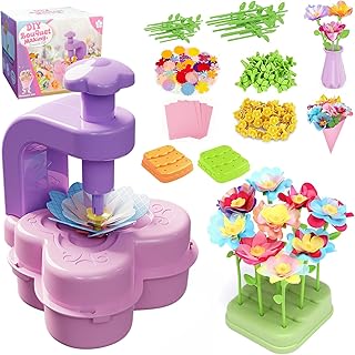 Ramos de bricolaje para niños, ramos de flores de tela, juguetes, artes y manualidades para niñas de 4 a 8 años, perfecto para regalo de cumpleaños y arreglos florales.
