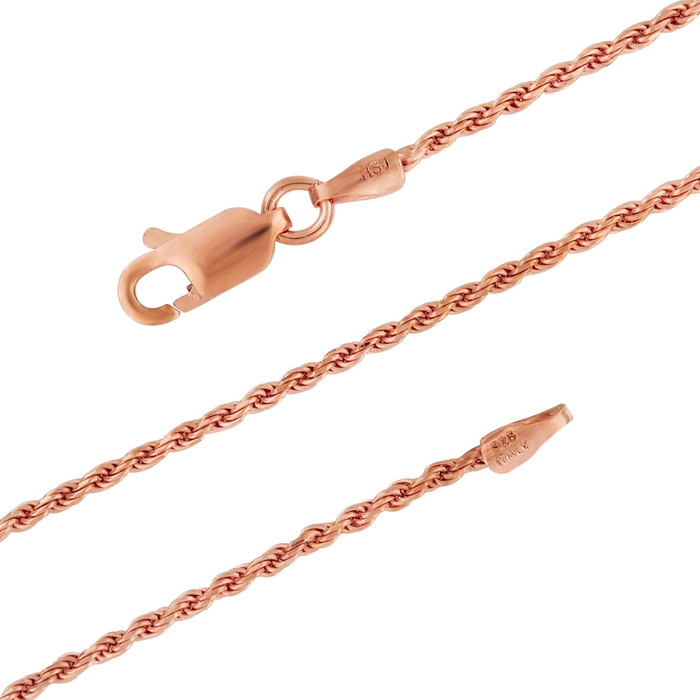 14Kt Rose Gold Plated Sterling Silver Diamond-Cut Rope Necklace Review
