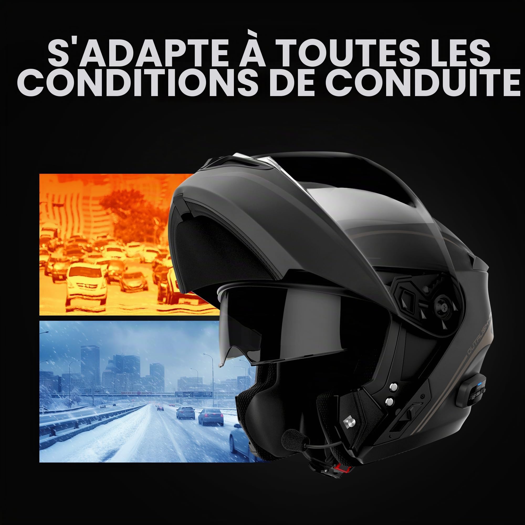 Sena Outrush R Casque de Moto Bluetooth modulable avec système intercom