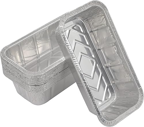 Moldes para pan paquete de 25 2 libras de papel de aluminio desechables de alta calidad, tamaño estándar, 8.5 x 4.5 x 2.5 pulgadas, perfectas para