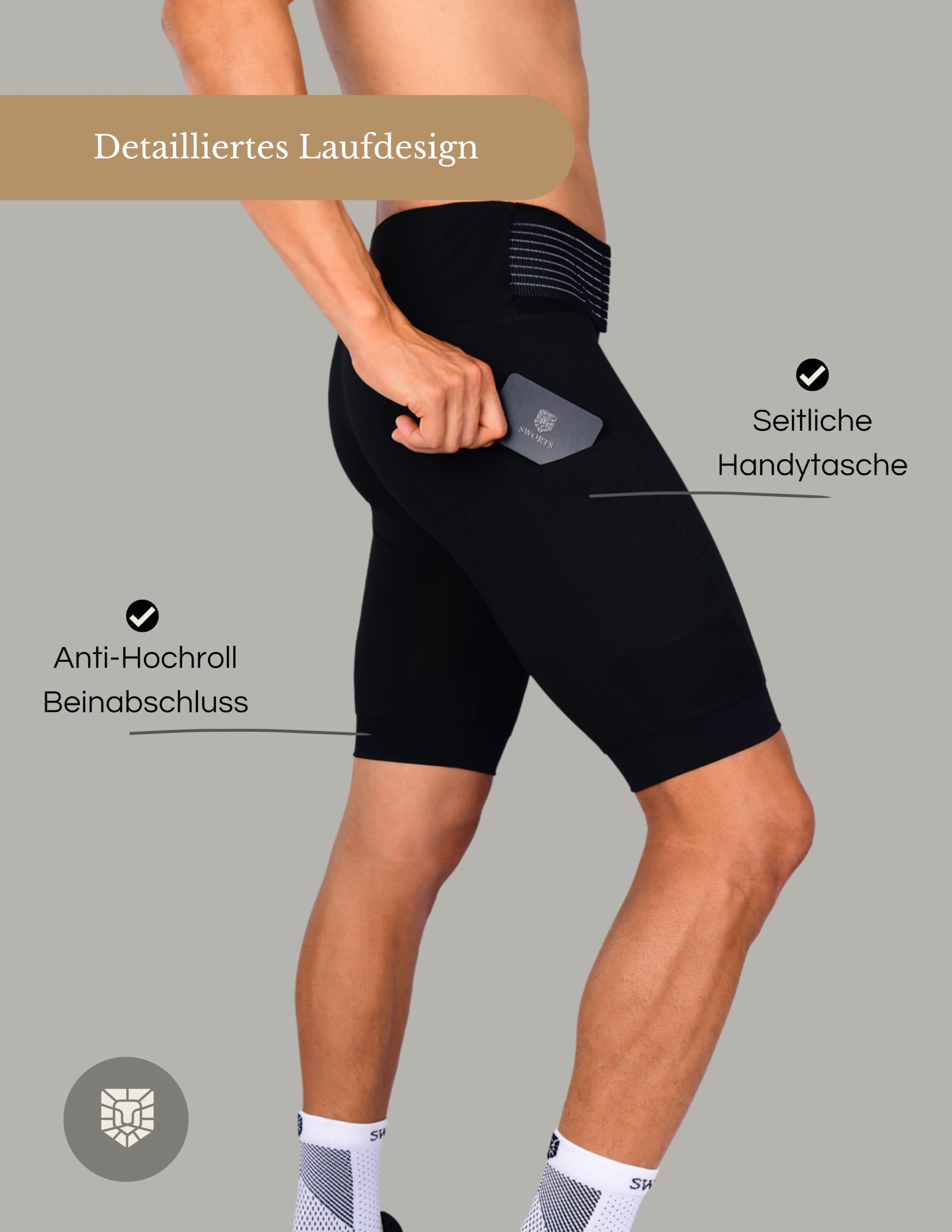 Herren CORE Running Kompressionsshorts I Premium Compression Shorts für Gesundes Laufen (Kurze Tights)