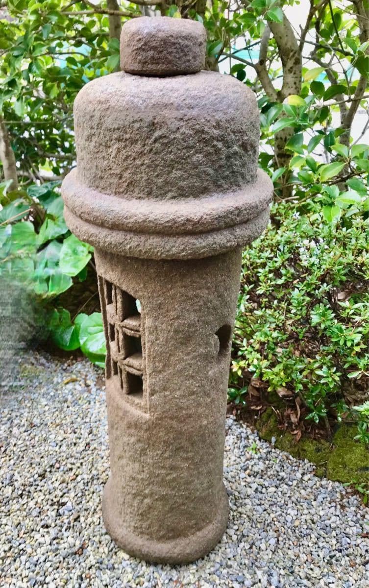 古民具建築雑貨灯篭石仏造園資材オブジェ【自然風道導灯篭】坪庭枯山水