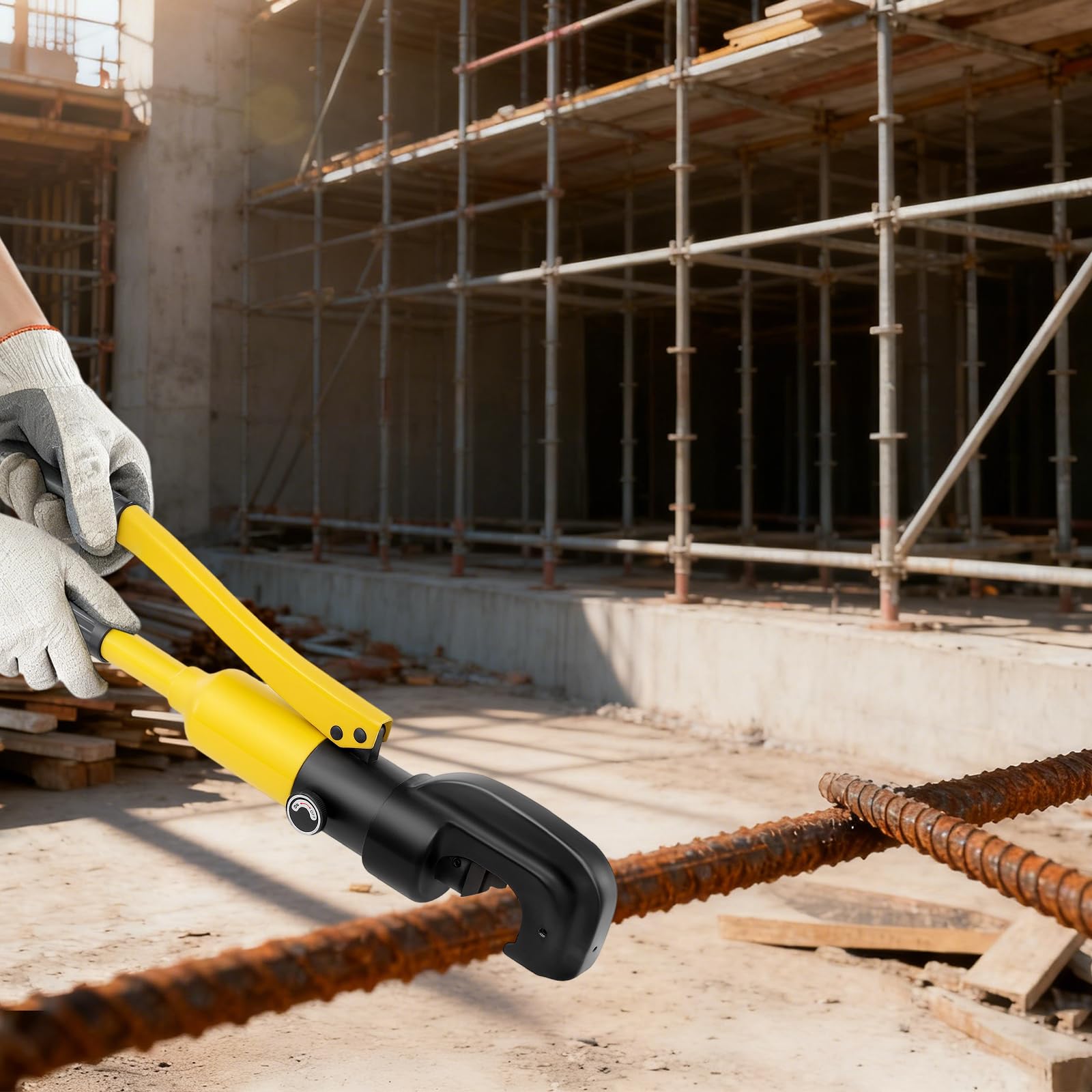 Tronchese idraulico da 13 tonnellate in ferro con testa di serraggio a forma di C, taglierina idraulica manuale, taglierina idraulica manuale portatile per acciaio da costruzione, utensile da taglio