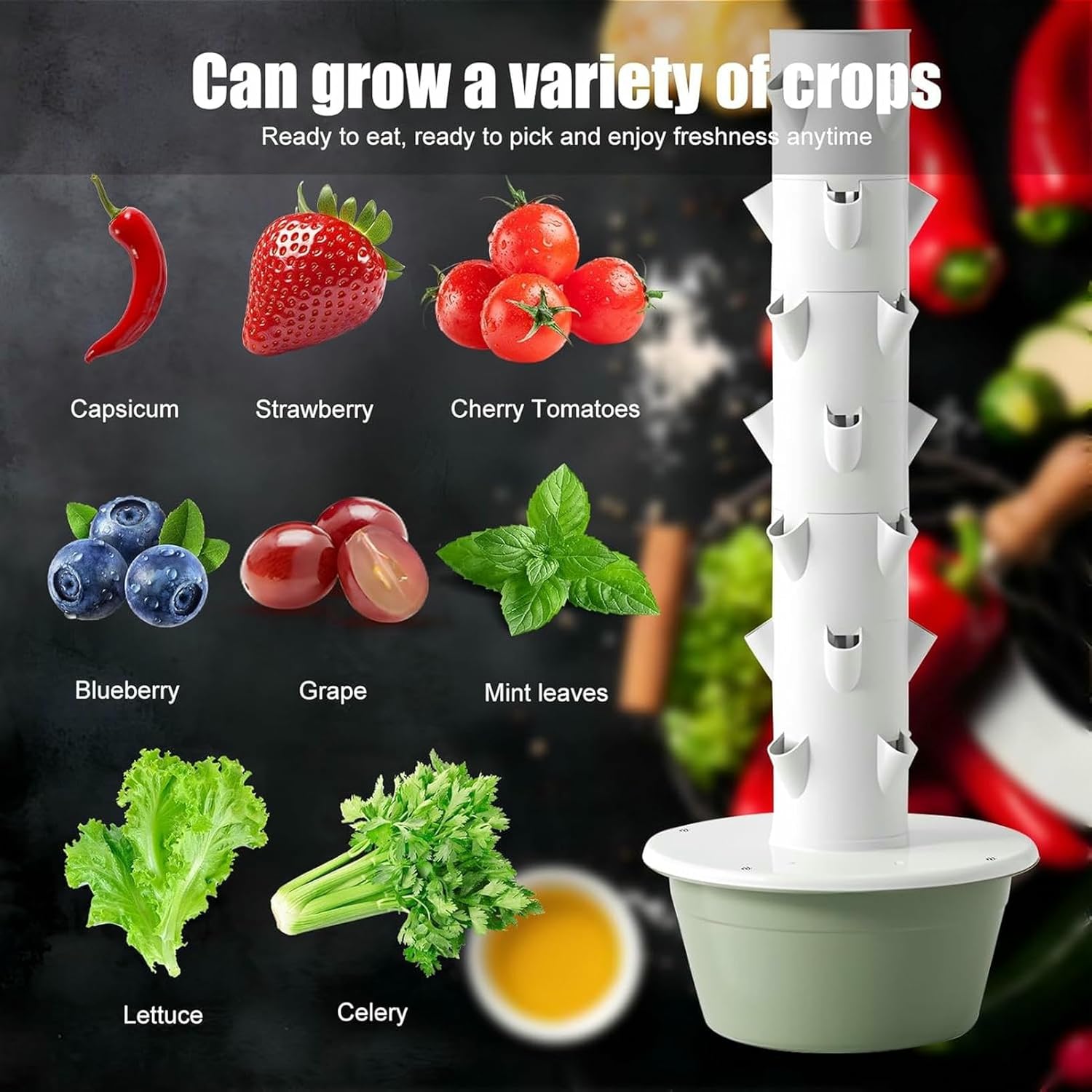 20/28 Holes Hydroponic Growing System Kit, Hydroponic Garden Tower with Pump System, 5/7 Layers Indoor Vertical Hydroponic Garden Tower for Herbs, Fruits and Vegetables-*