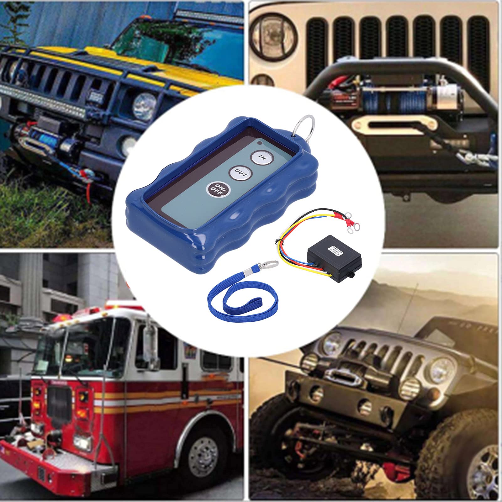 WINCH Assemblaggio Comando Manuale Verricello, Kit Telecomando Verricello Wireless Interruttore Elettrico Universale per ATV SUV Camion 12V 434MHz