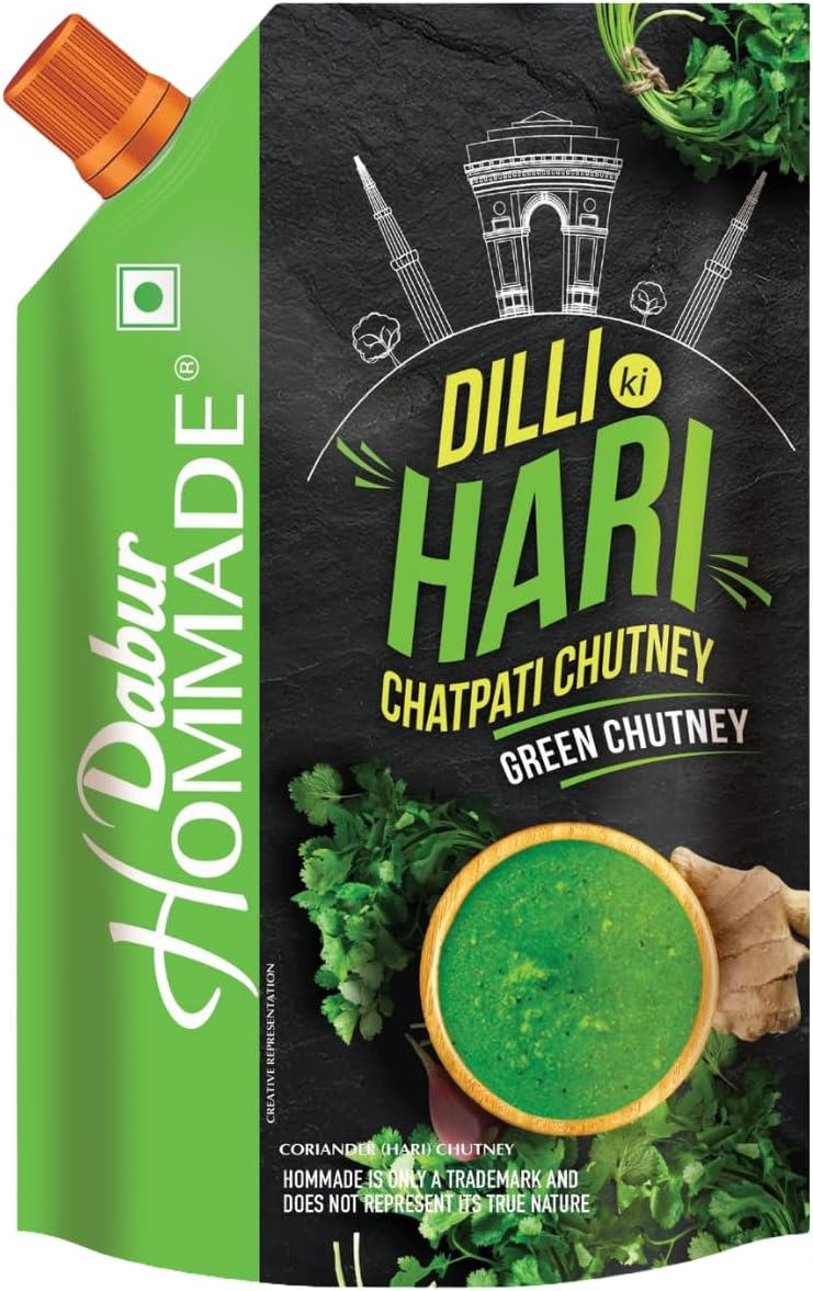 Dabur Hommade Dilli Ki Hari Chatpati Chutney Pouch, 200 Gm