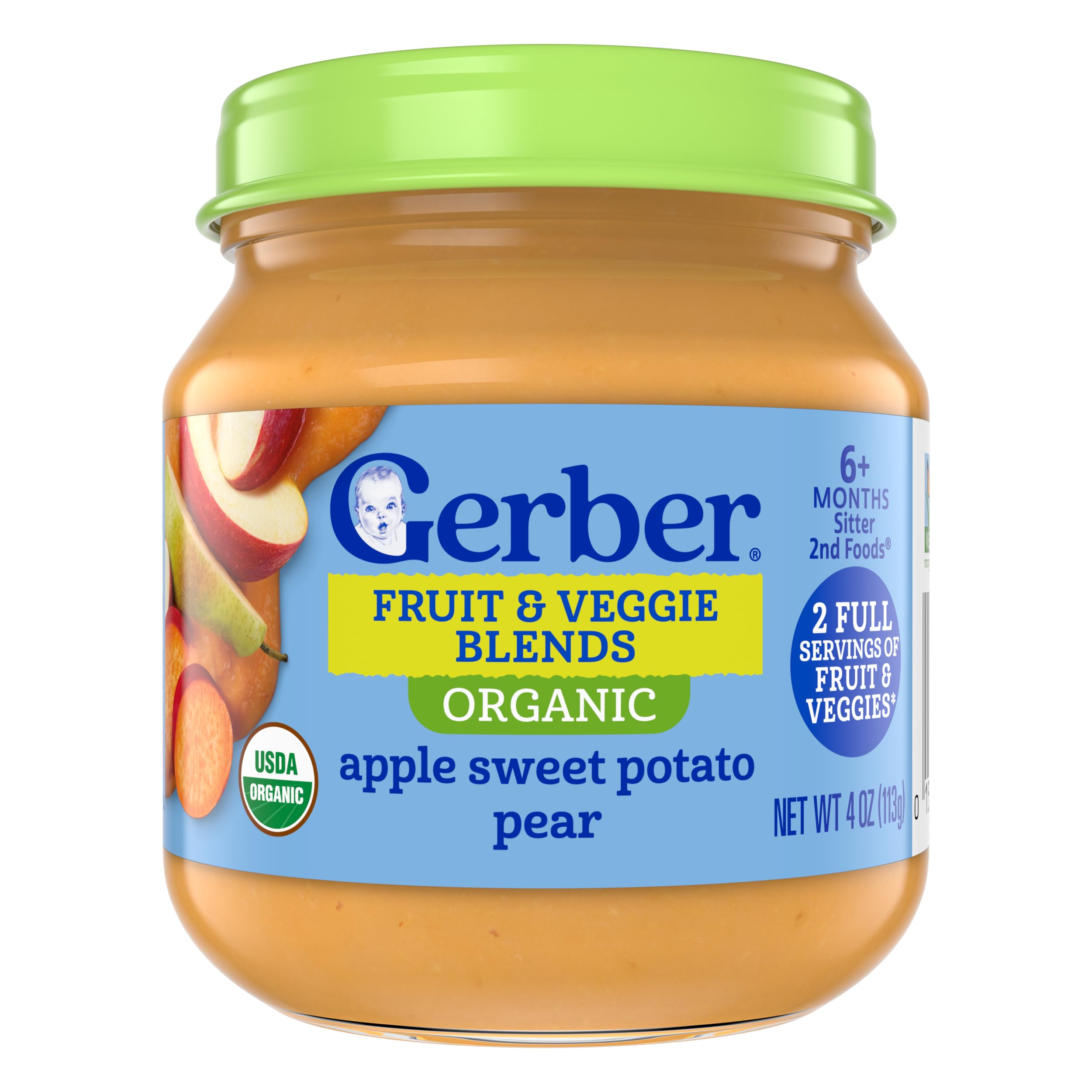 GERBER ORGANIC FOR BABY 2nd Foods 사과 고구마 배 25.4 x 12.2 g
