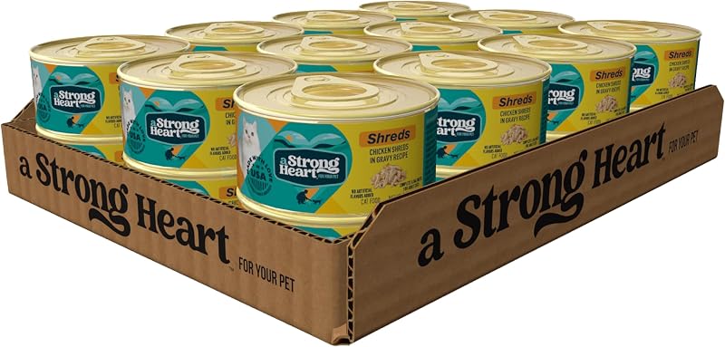 Ração Úmida para Gatos Strongheart com Frango Desfiado ao Molho, 85 g, Pacote com 24 Latas