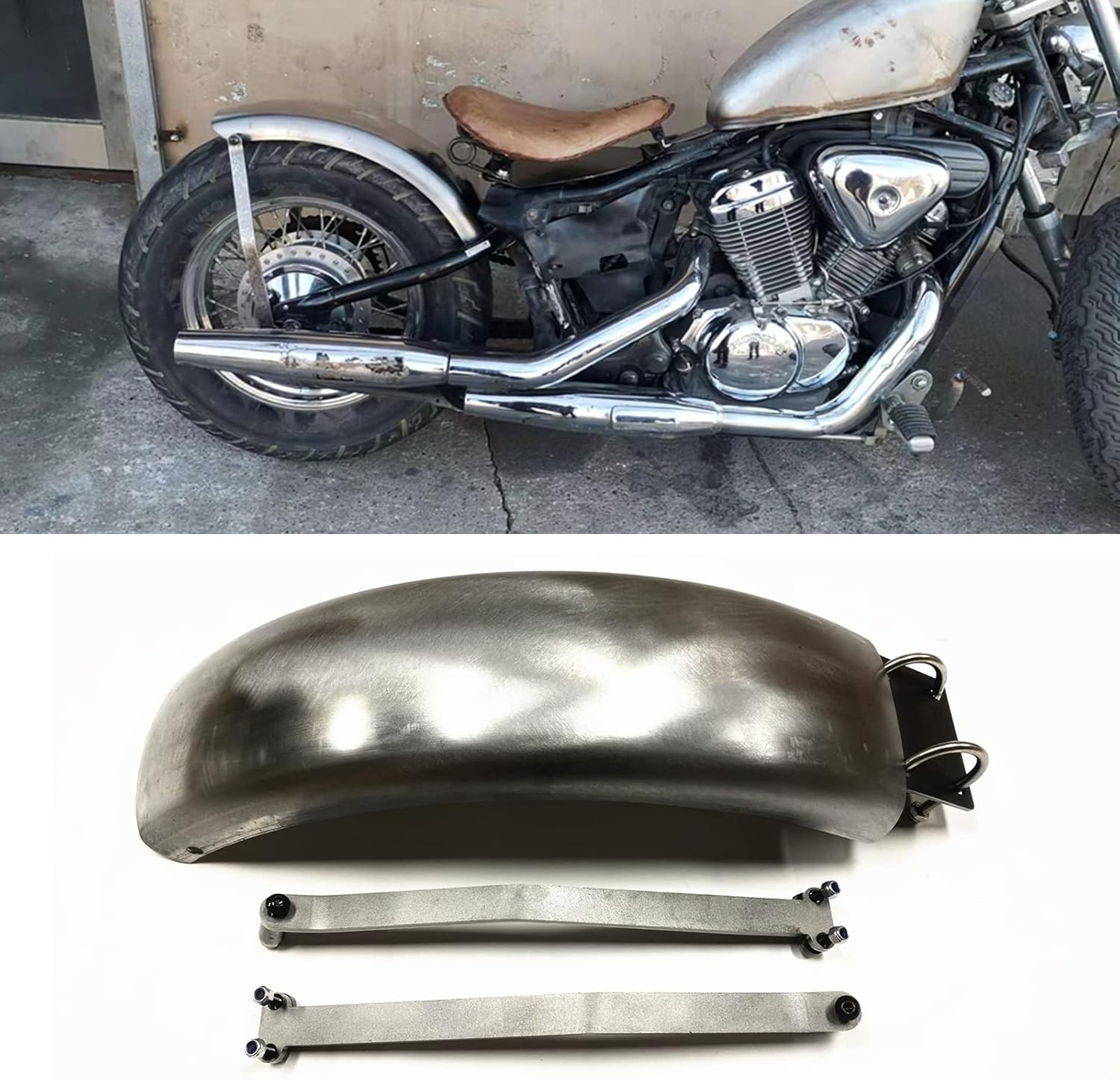 Motocycle Modified Steel Rear Fender Cover For Honda Shadow 400 600 VLX 400 600 Silver