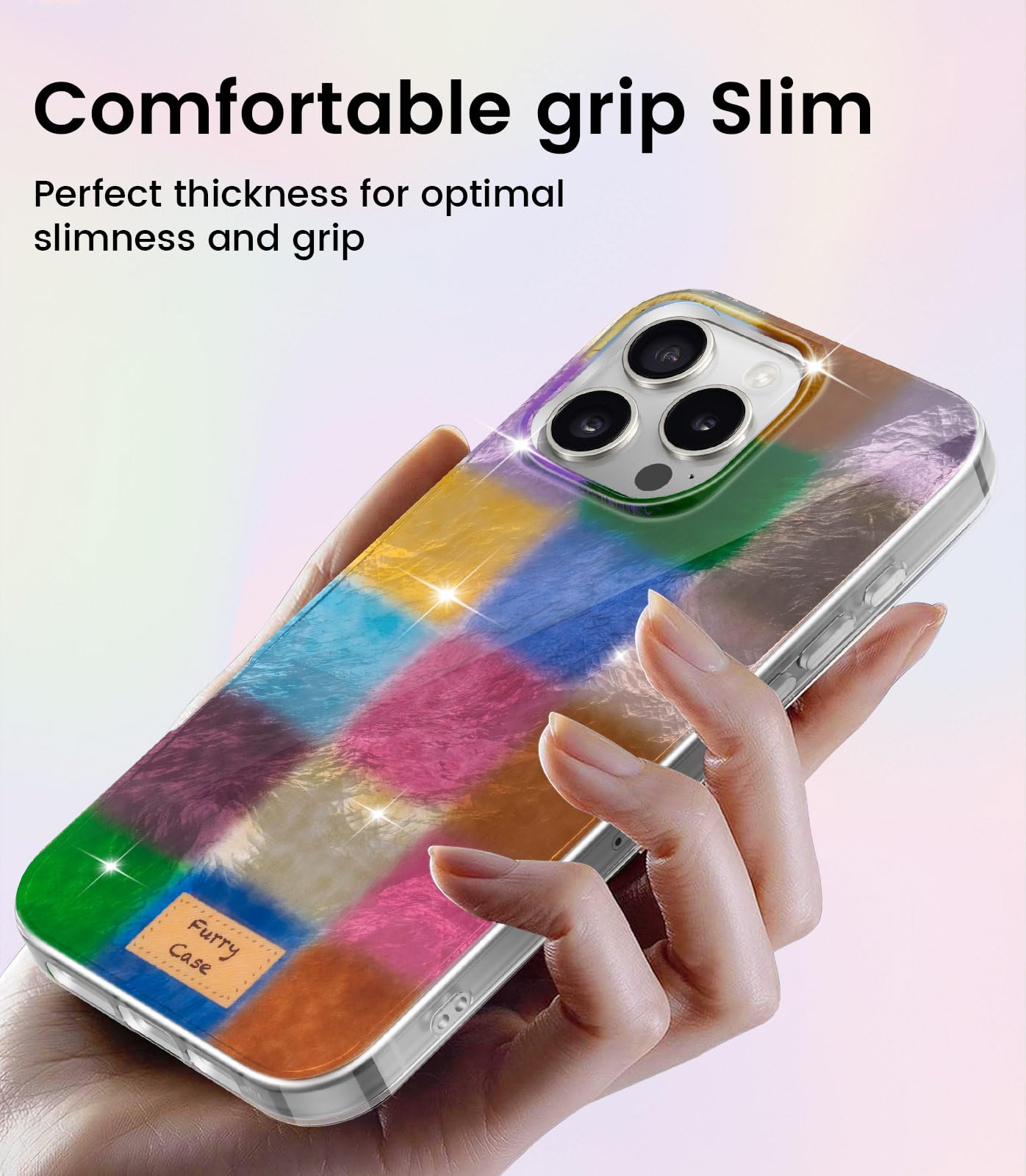 Custodia per iPhone 15 Pro, graziosa custodia colorata a scacchi con