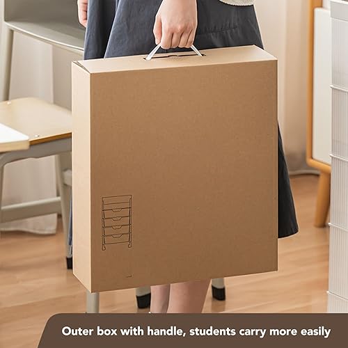 Miniatura 8 de Estantería móvil con ruedas, estantería móvil de pie, múltiples capas de gran capacidad, estante de almacenamiento para libros para aula,