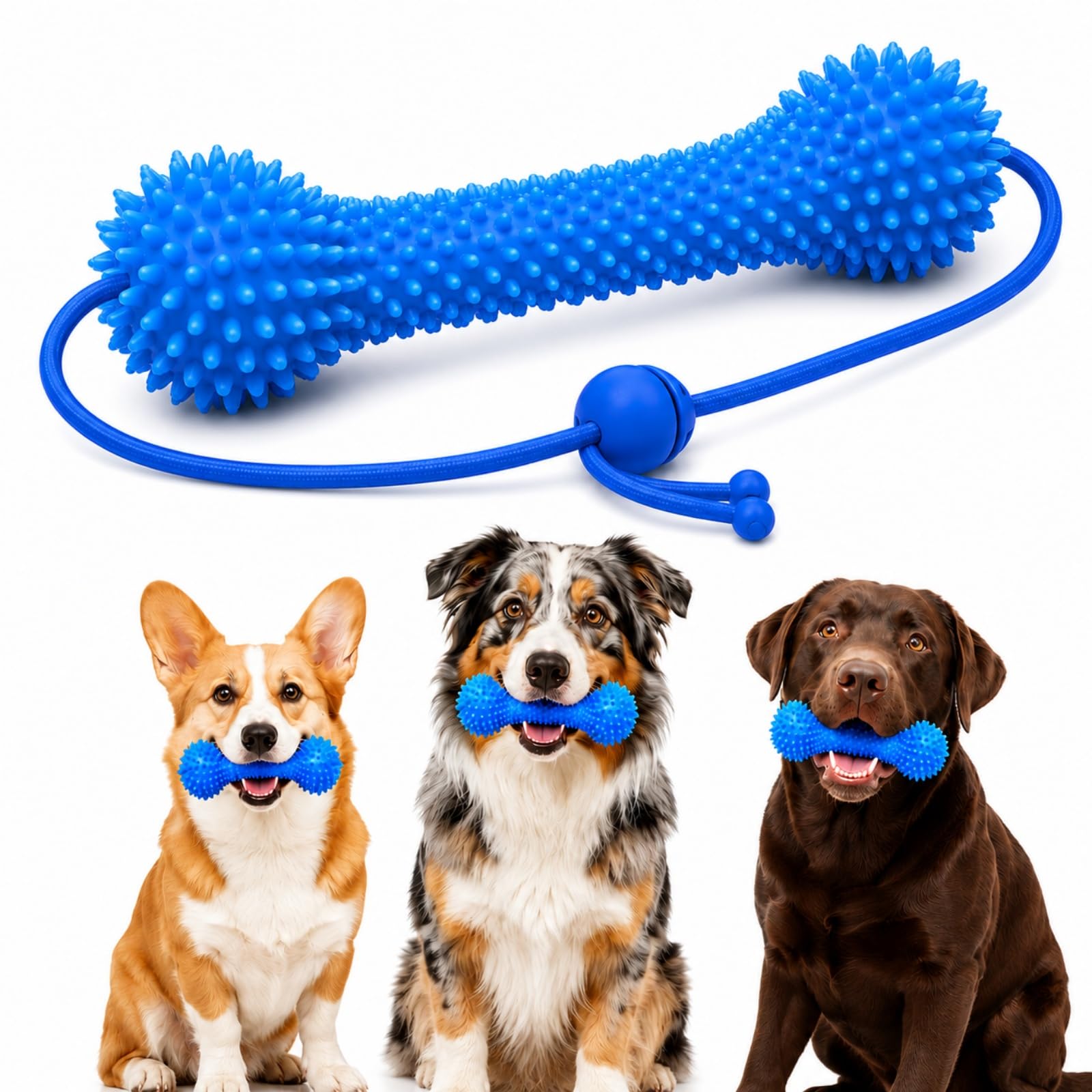 ZrdlqlLcjxy Dual-Action Canine Dental Prop, Dog Teeth Cleaning Tools with Chew Toy Design, Dog Chew Toys for Easier Teeth Brushing, Soft Rubber Pet Oral Care Tool for Small Medium Large Dogs (1Pcs)