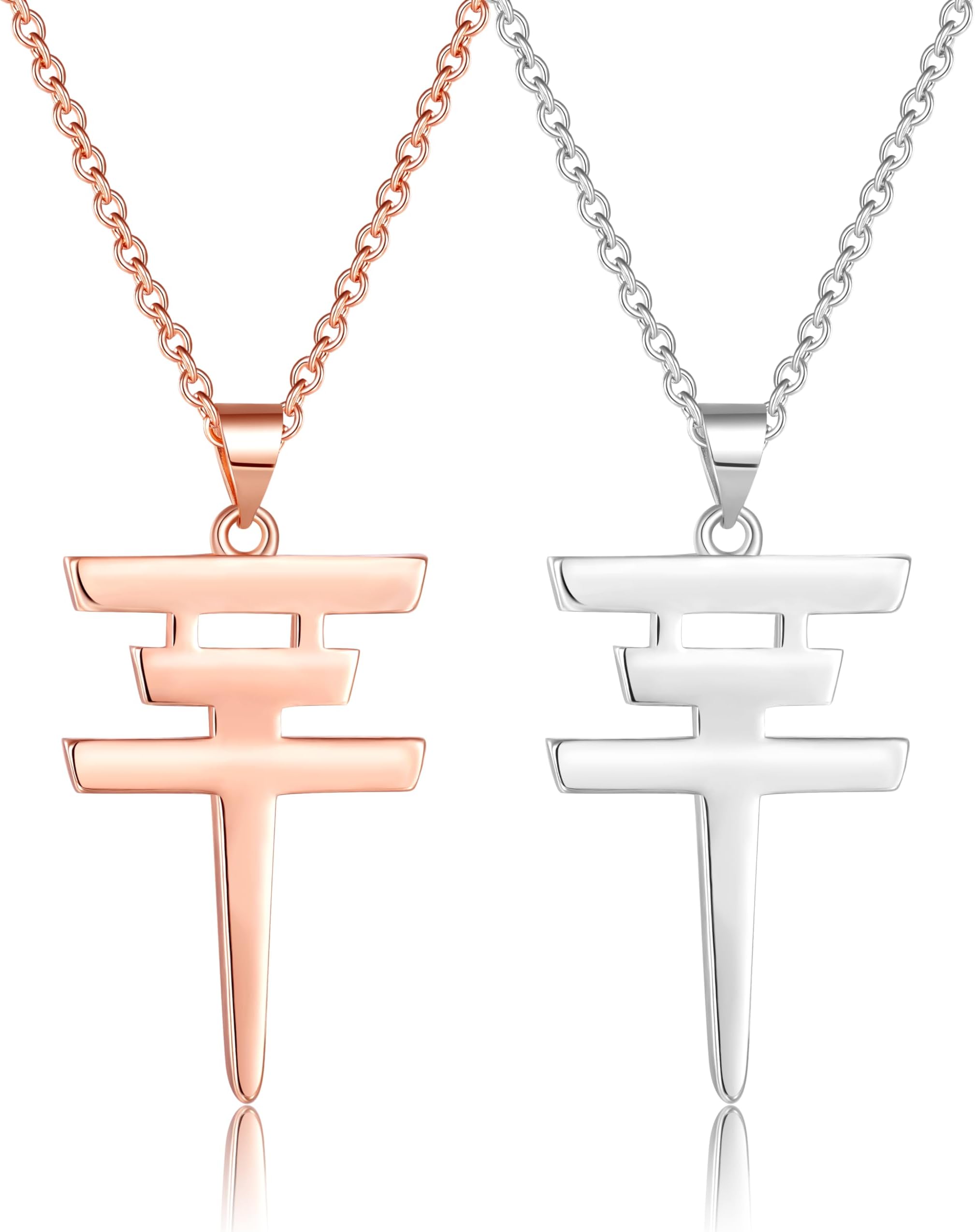2 fashionable Tokyo hotel necklaces, minimalist stainless steel Tokyo hotel pendant, men and women's clothing accessories