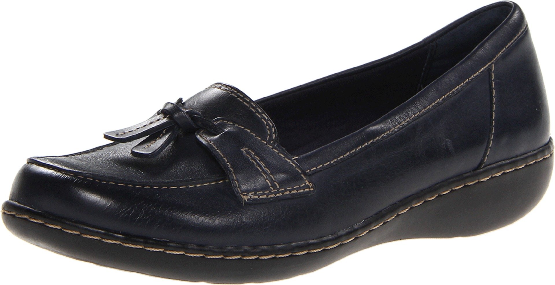 CLARKS Women's Ashland Bubble Slip-On Loafer, Navy, 5 UK