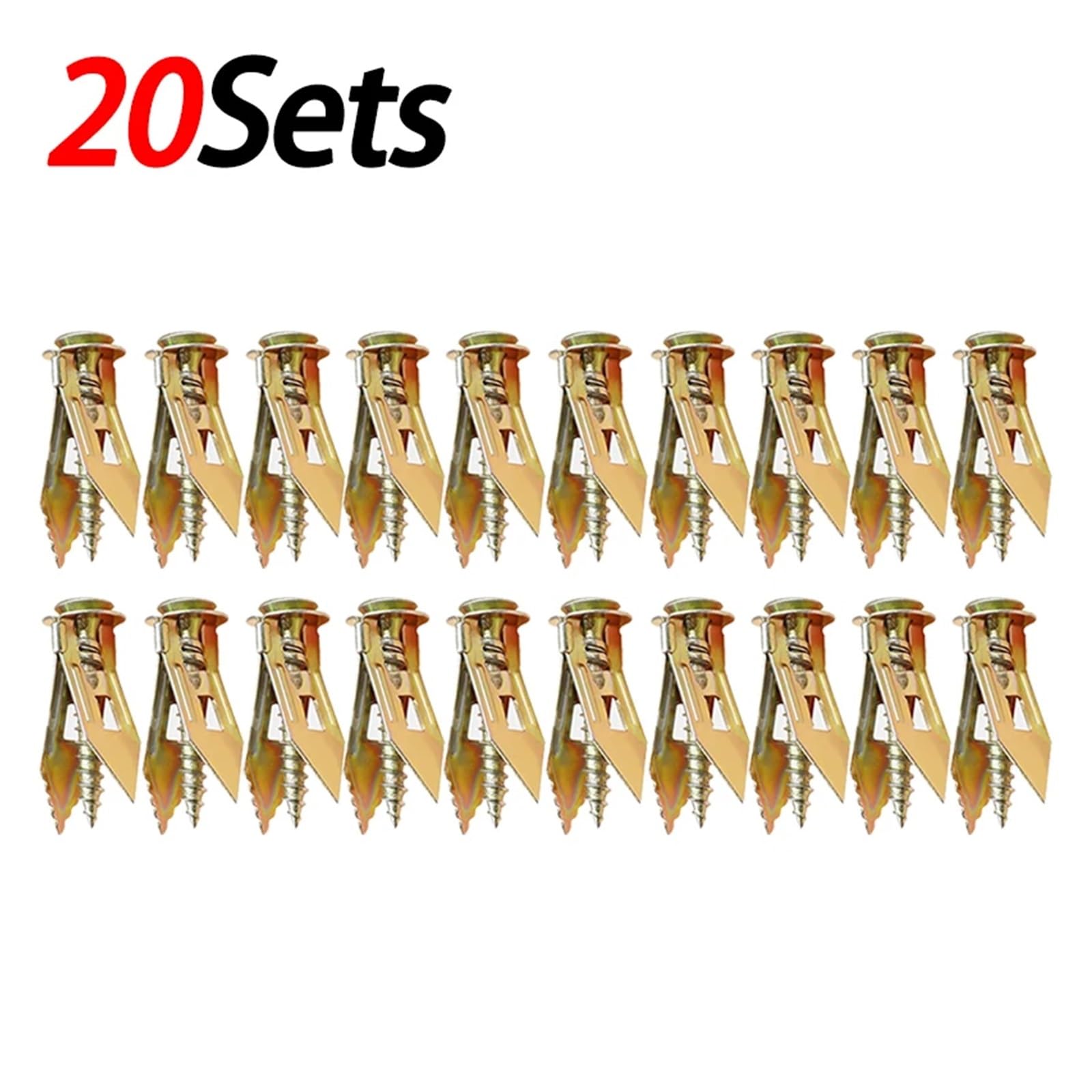 Expansionsbolzen aus Edelstahl, Selbstschneidende Bohranker, Metallbolzen, Trockenbauanker, einfache Anwendung for Gipskartondübel(20 Sets)