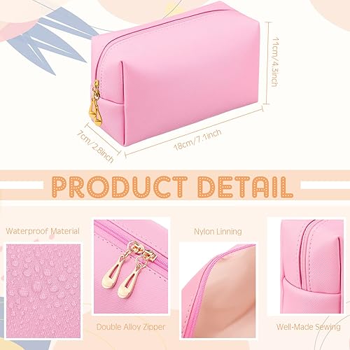 Miniatura 4 de Kigeli 15 bolsas de maquillaje estéticas de piel sintética, bolsa de maquillaje, bolsa de cosméticos a granel, bolsa de cosméticos lisa a granel,
