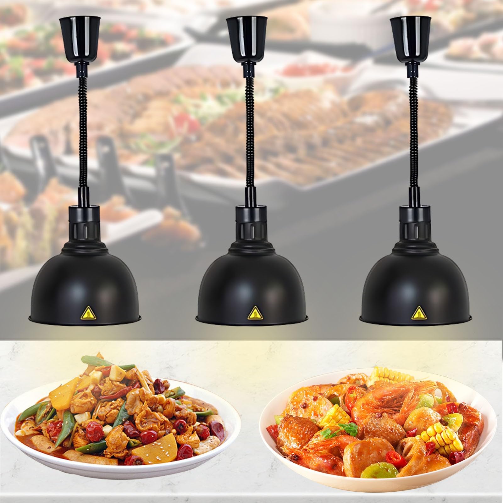 Lebensmittel Wärmelampe Verstellbar 60-180cm - Heizlampe Für Buffet & Küche Ohne Glühbirne