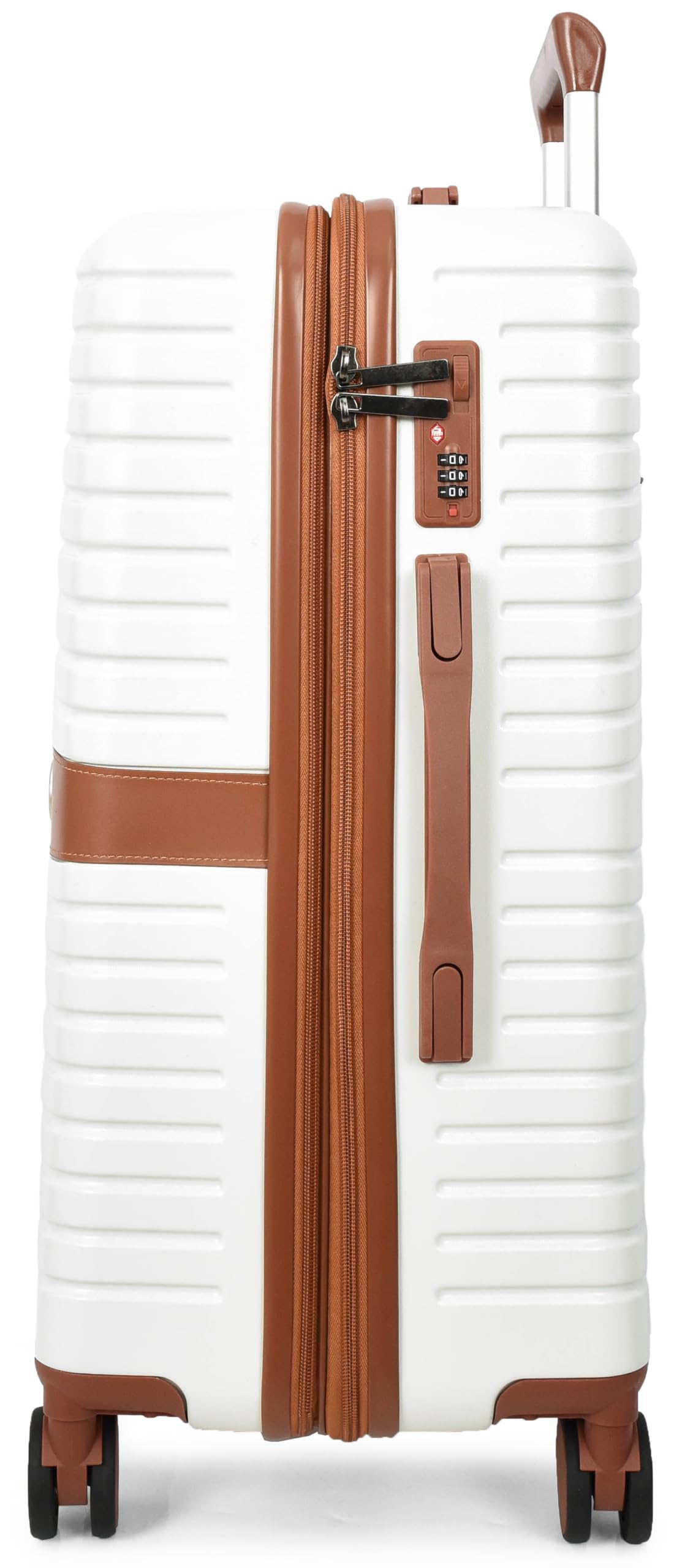 House Of Leather Valigia rigida a quattro ruote Durban, bianco, Medium 24", Hardside - Valigia espandibile con ruote girevoli