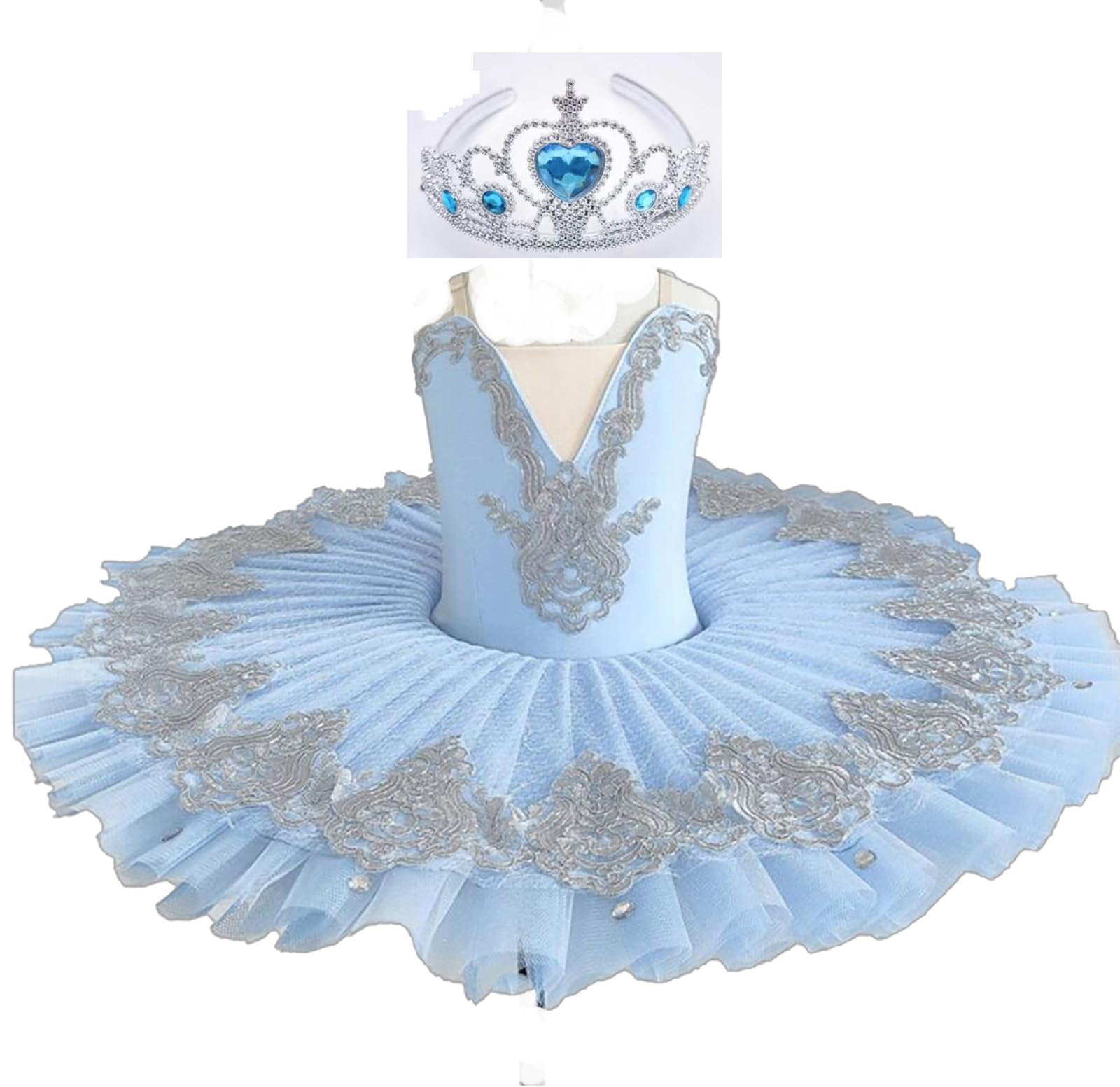 Vestido de tutú de Ballet Profesional para niñas, Disfraz de competición de Baile de Escenario de Bailarina de Lago de los cisnes de Princesa panqueque