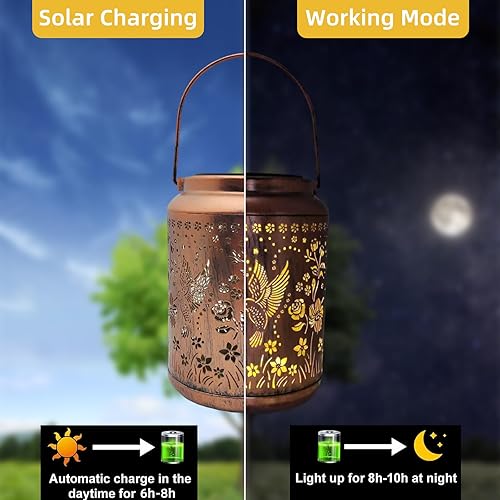 Miniatura 3 de 2 faroles solares de hadas para exteriores, 30 luces LED de vidrio esmerilado para tarro, luces decorativas colgantes para patio al aire libre,