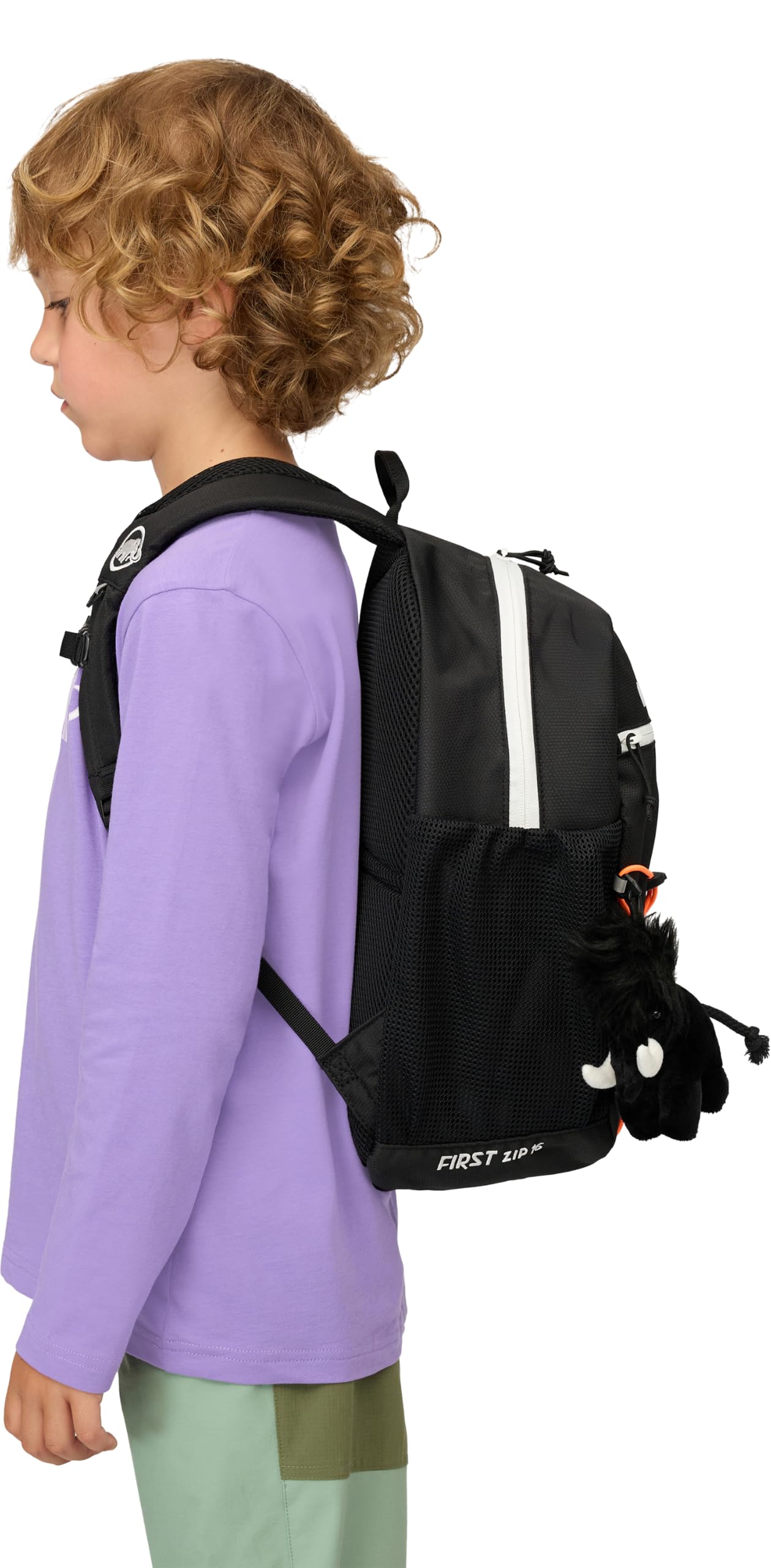 Mammut First Zip 4 - Mochila de senderismo para niñas y niños, para niños de 2 a 9 años, con bonito juguete suave, 4 l, color negro