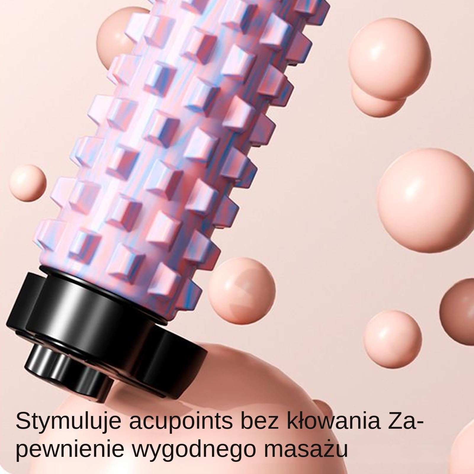 Roller Piankowy do Pleców Sprzęt do Masażu Pleców z Przyssawkami do | Wałek do Rolowania Ciała dla Aktywnych z Podstawką Do Użycia w Domu, Studiu, do Yoga, Pilates, Fitness, Ćwiczeń i po